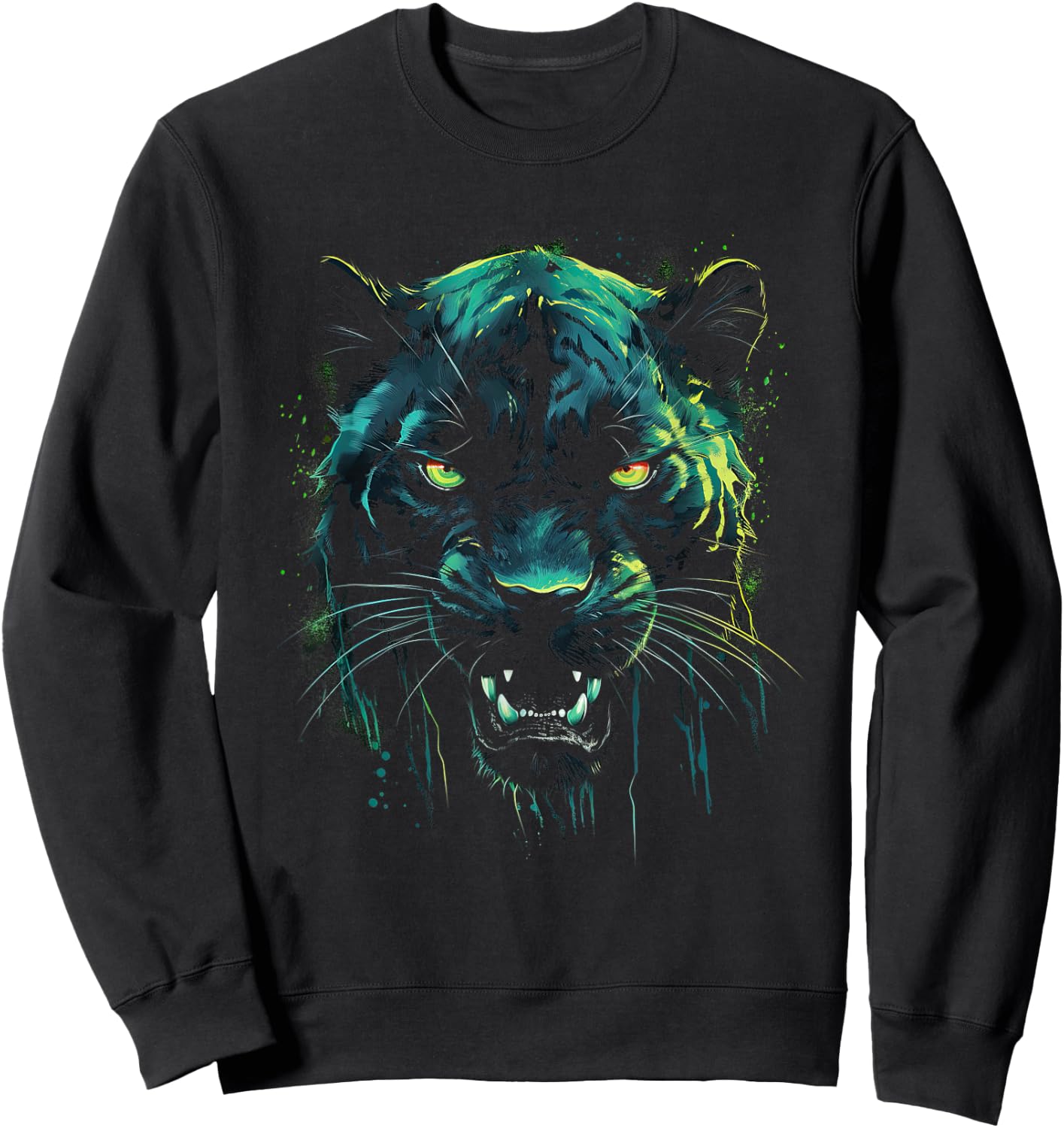 Panther with beautiful green eyes black panthers Sweatshirt - Sweatshirt | Black