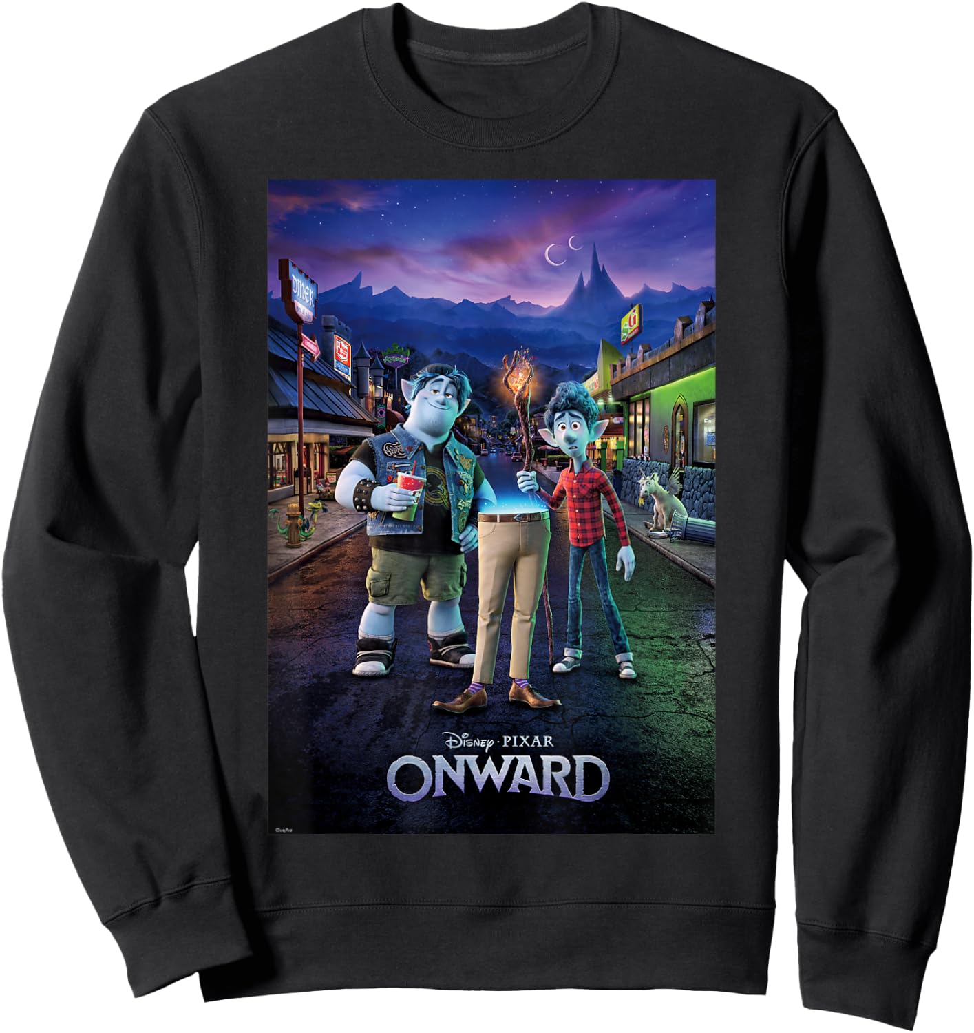 Disney Pixar Onward Group Shot Poster Sweatshirt - Sweatshirt | Black
