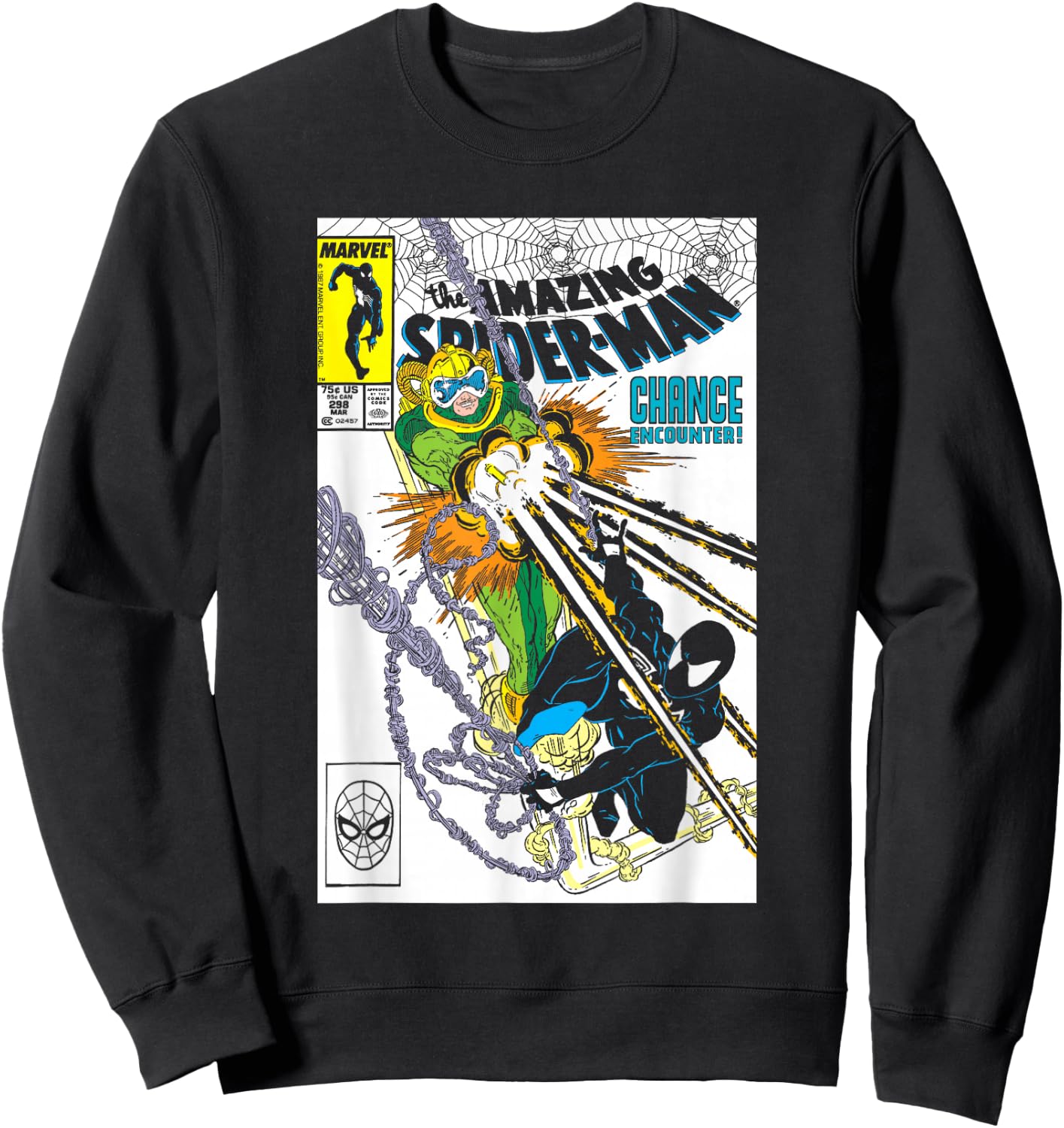 Marvel Spider-Man Chance Encounter Comic Book Cover Sweatshirt - Sweatshirt | Black