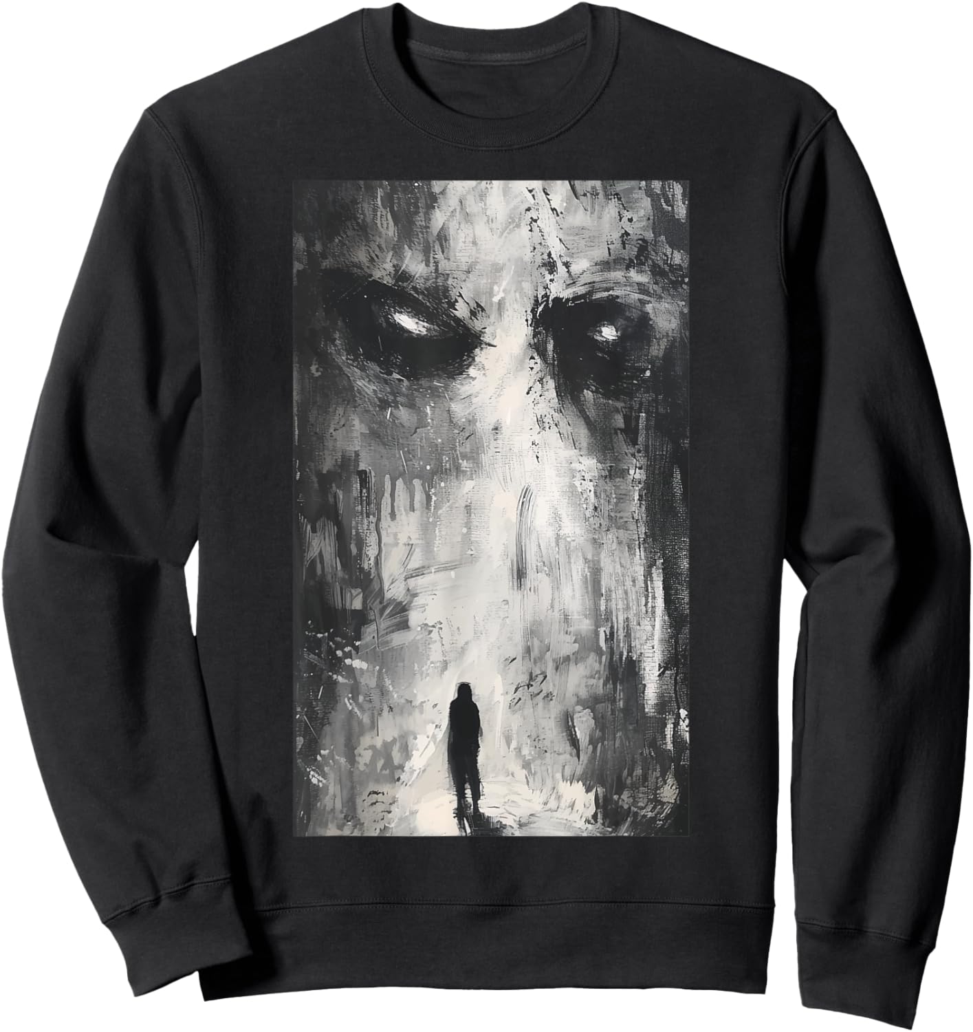 Dark Gothic Demon Path Horror Art Evil Grunge Goth Aesthetic , Small, Black Sweatshirt - Sweatshirt | Black