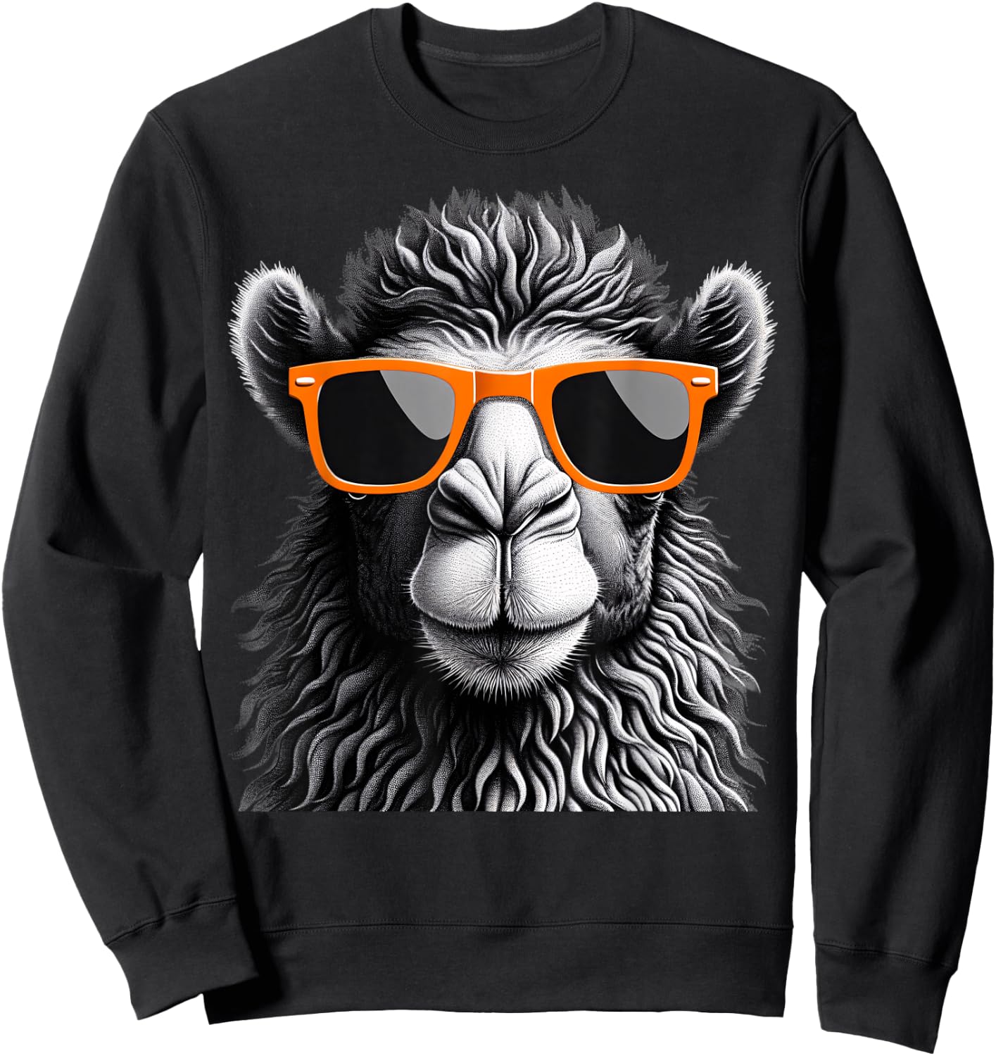 Cool Camel Wearing Sunglasses Graphic Art Sweatshirt - Sweatshirt | Black