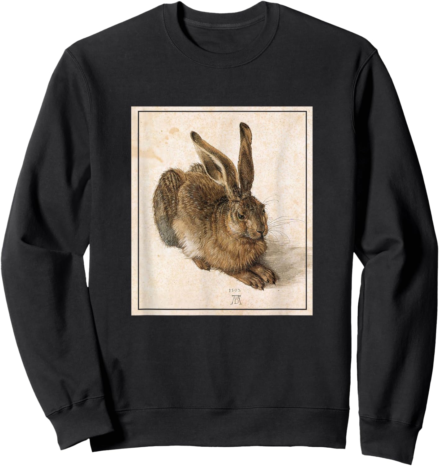 Brown Hhare (1502) Albrecht Dürer Drawing Watercolour Rabbit Sweatshirt - Sweatshirt | Black