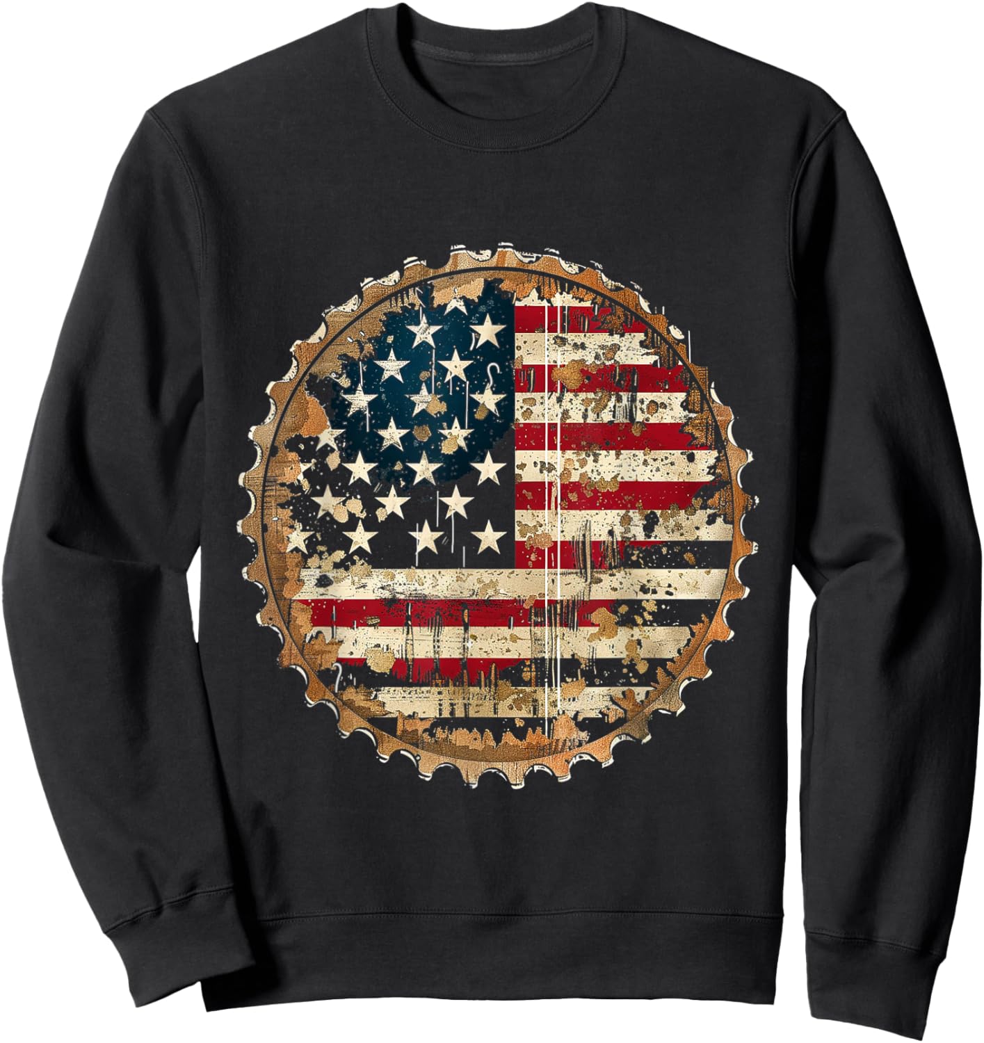 American Flag Beer Cap Sweatshirt - Sweatshirt | Black