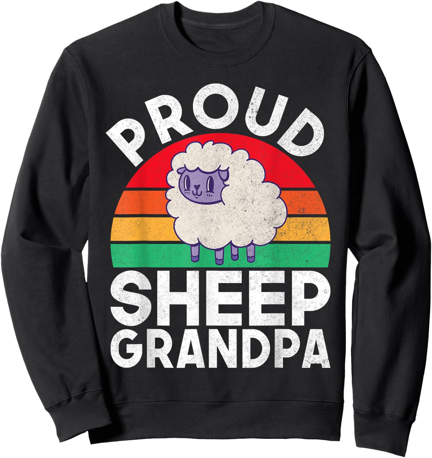 Proud Sheep Grandpa Sheep Sweatshirt - Sweatshirt | Black