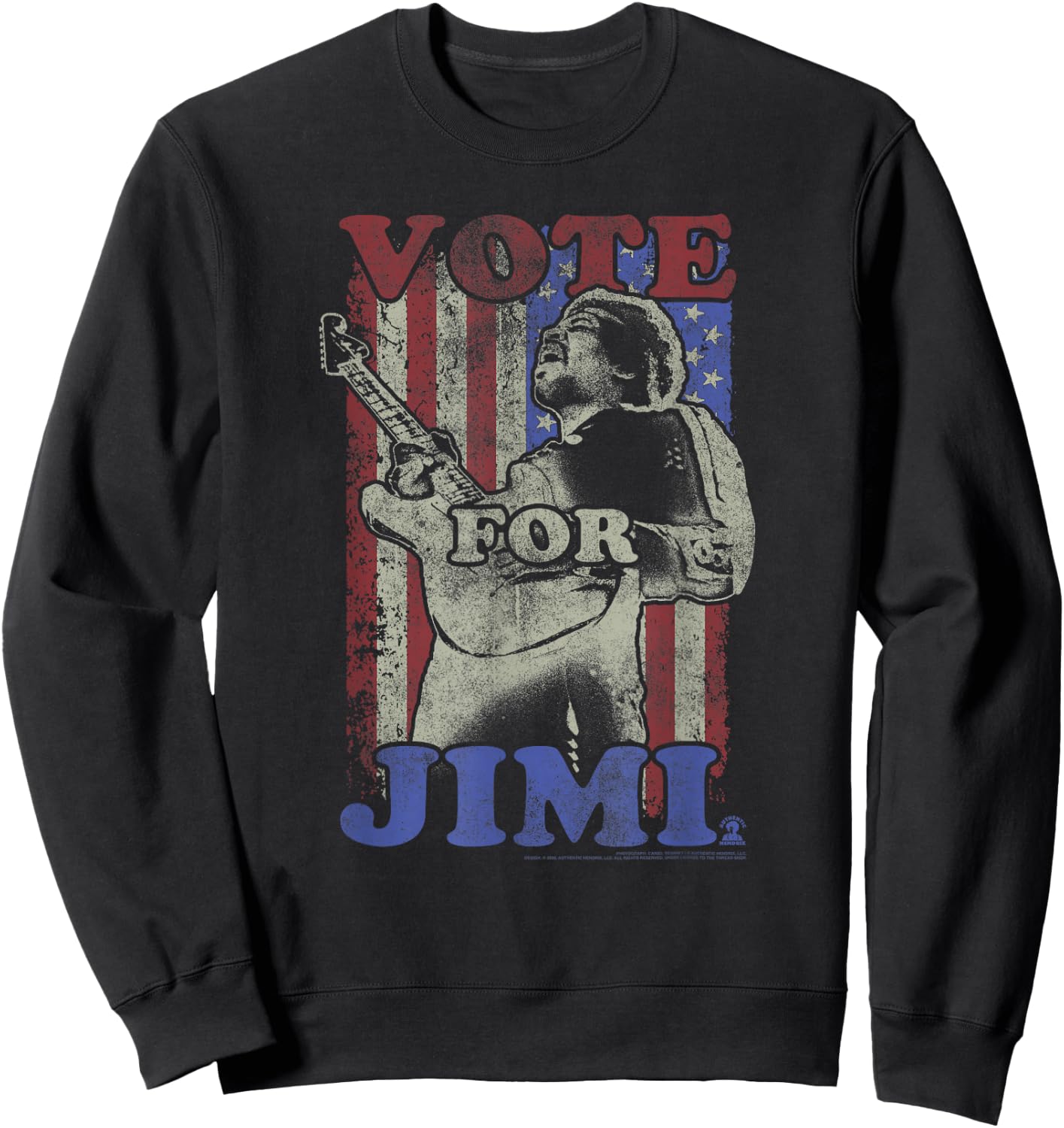 Jimi Hendrix Official Guitar Flag Vote for Jimi Sweatshirt - Sweatshirt | Black