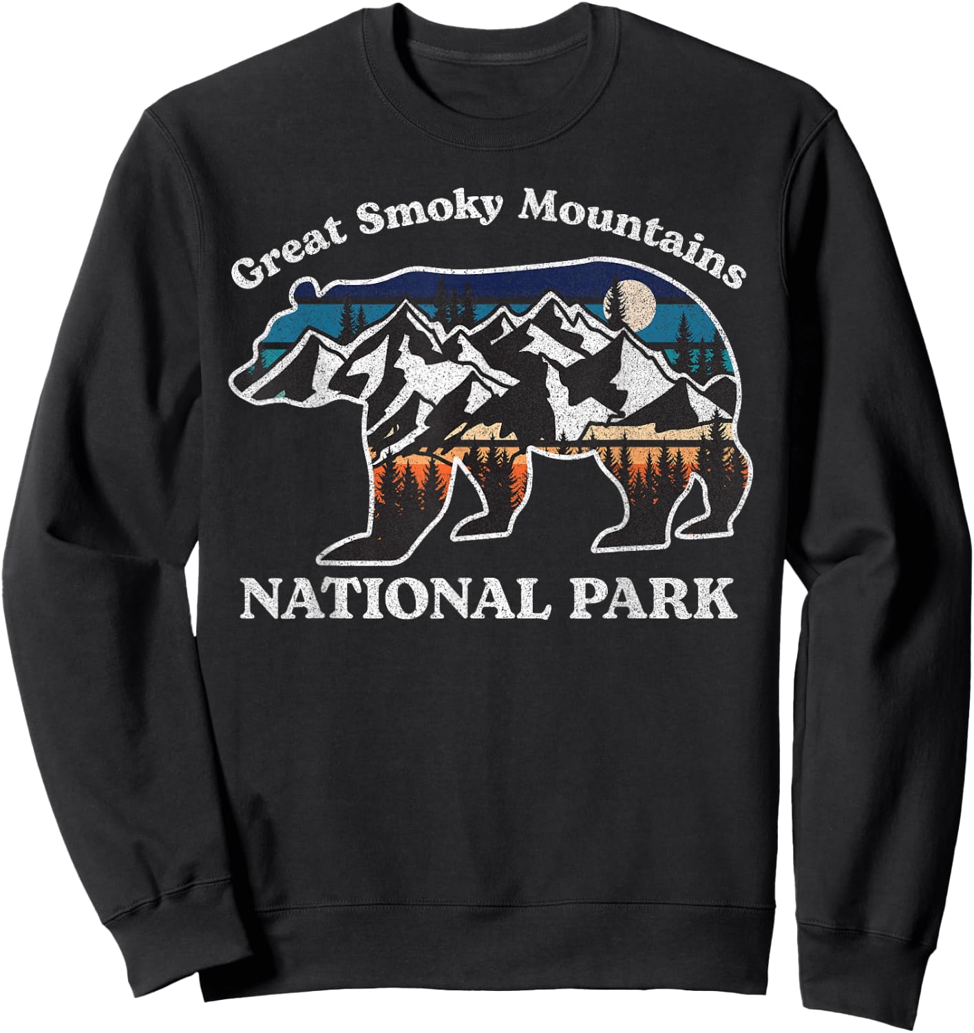 Great Smoky Mountains National Park Bear Hiking Souvenir Sweatshirt - Sweatshirt | Black