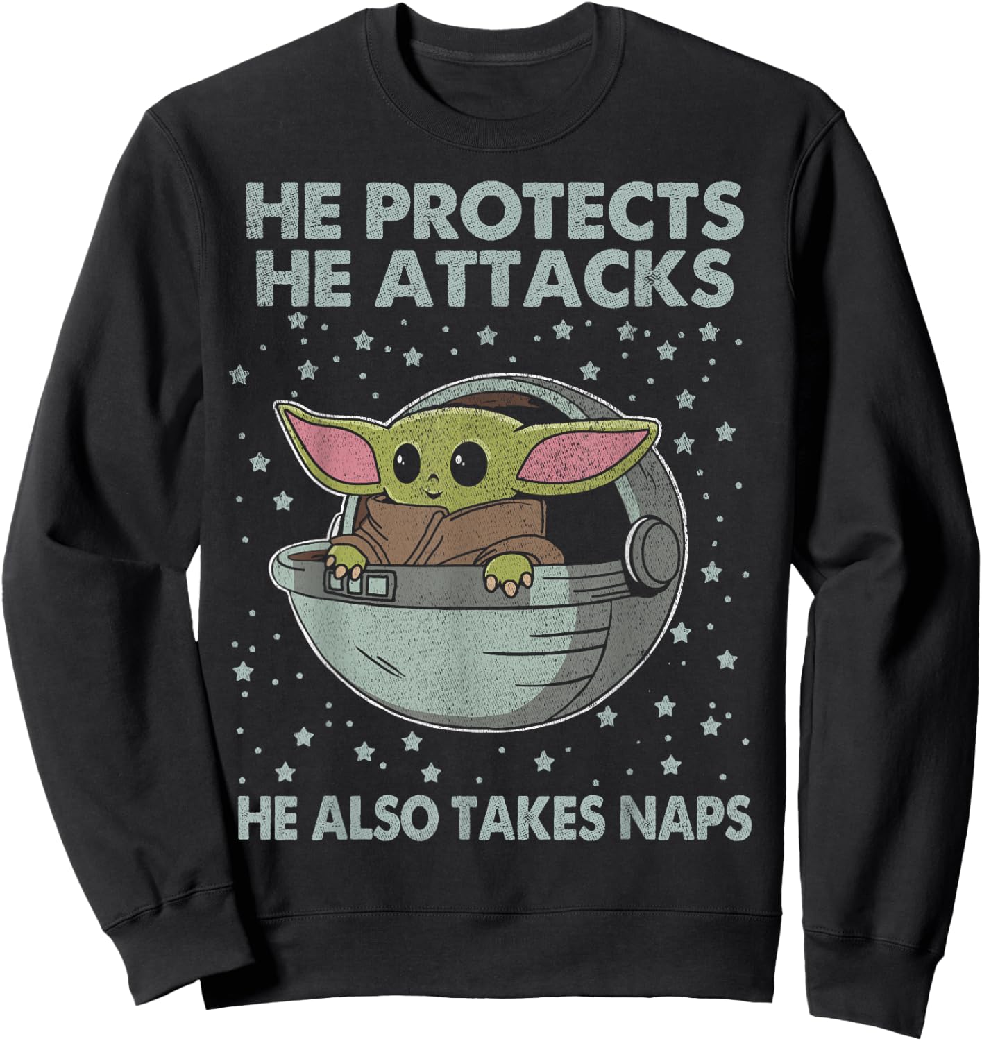 Star Wars The Mandalorian The Child He Also Takes Naps Sweatshirt - Sweatshirt | Black