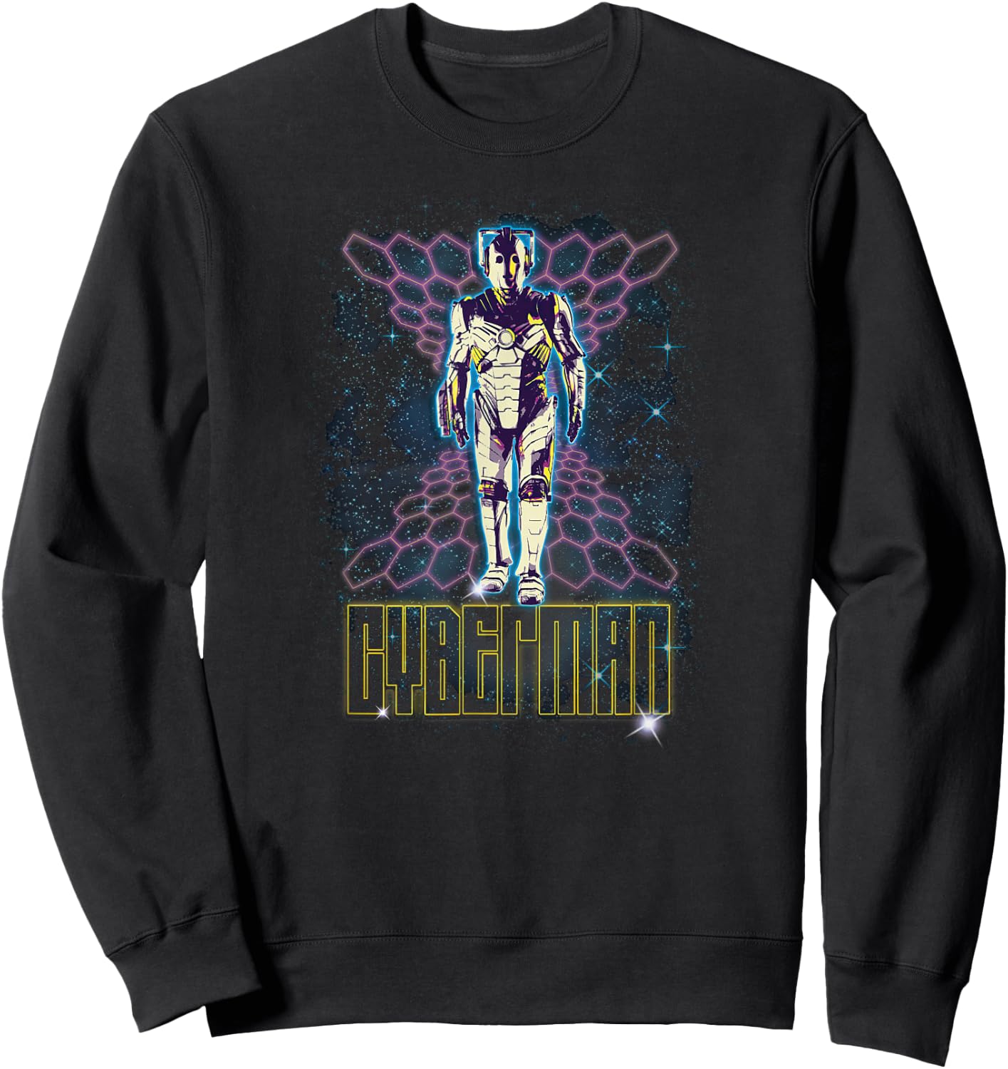 80s Cyberman Retro Futuristic Cyber Sci-Fi Fan Sweatshirt - Sweatshirt | Black