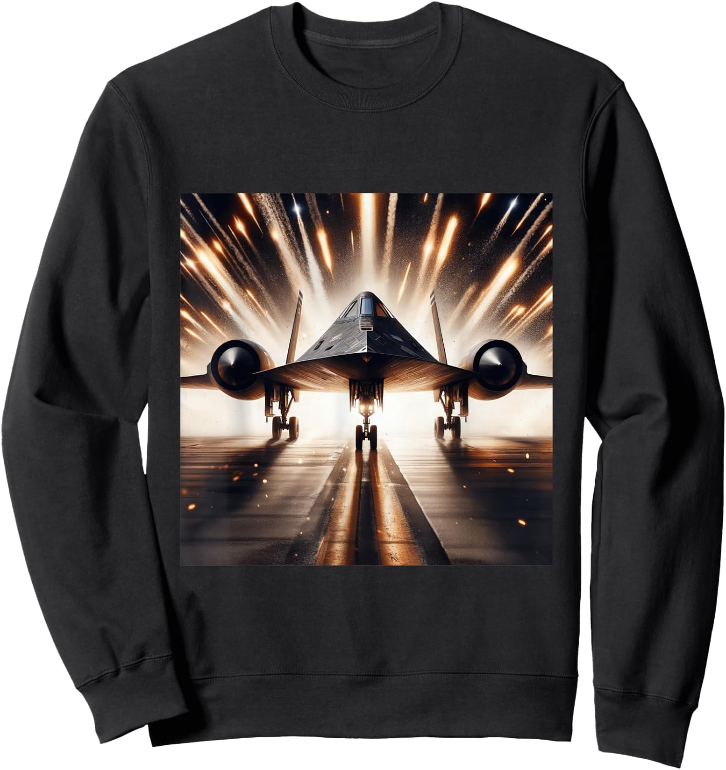 SR 71 Blackbird Fighter Jet Military Aircraft Sweatshirt - Sweatshirt | Black