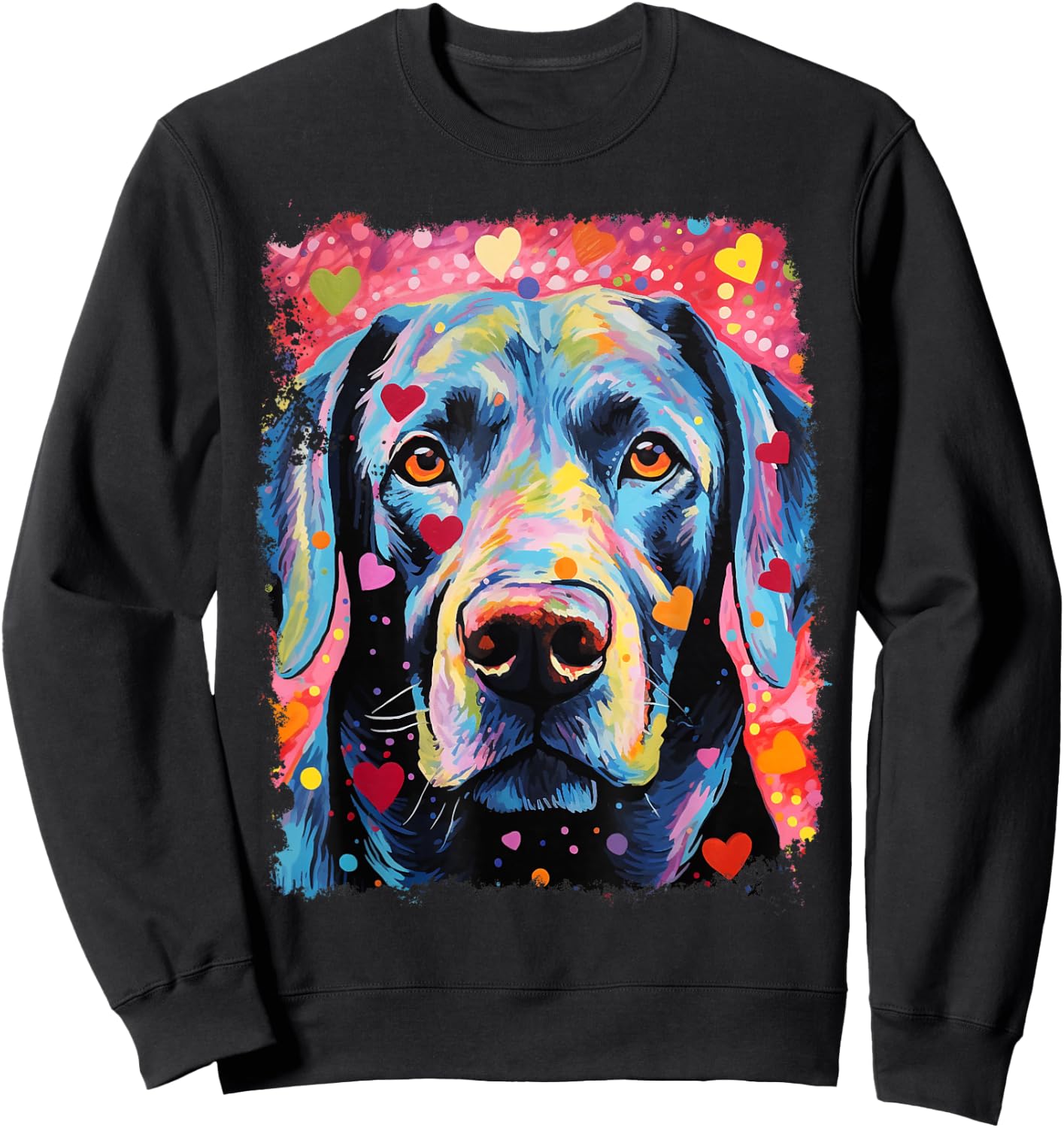 Labrador Retriever Valentine's Day Sweatshirt - Sweatshirt | Black