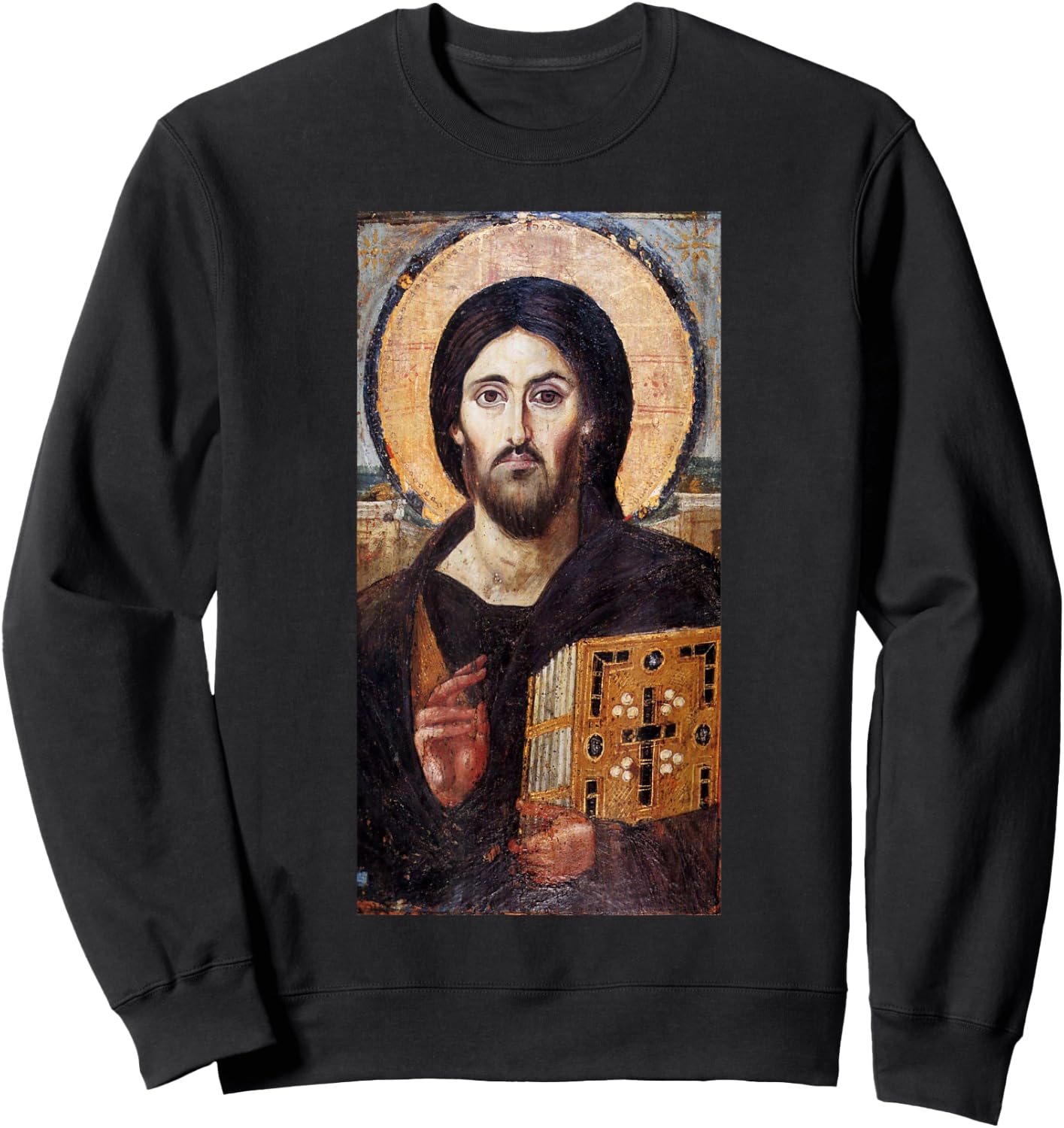 Jesus Christ Pantocrator Sinai Orthodox Christian Icon Gifts Sweatshirt - Sweatshirt | Black