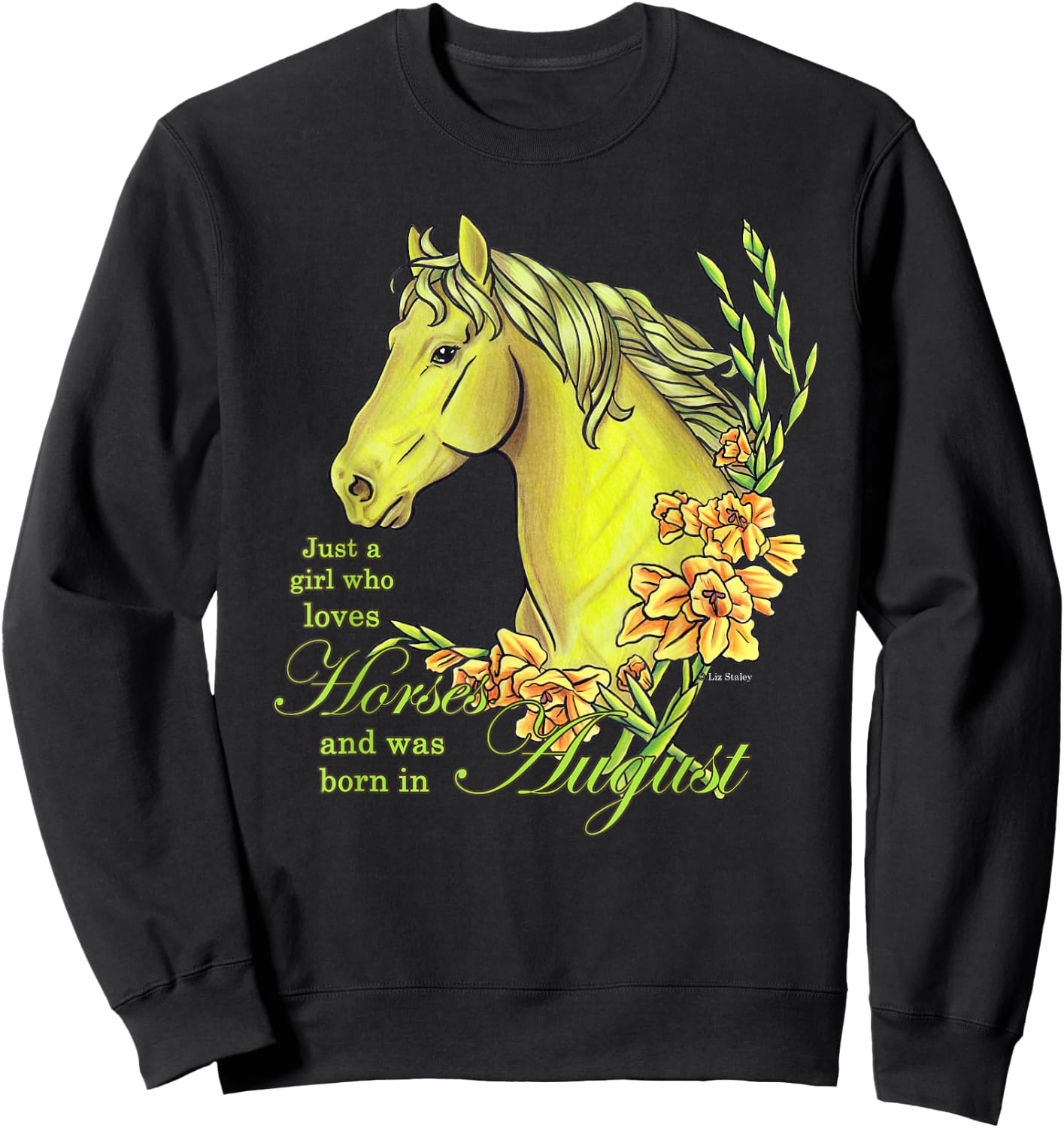 Just A Girl Who Loves Horses Born In August Peridot Horse Sweatshirt - Sweatshirt | Black