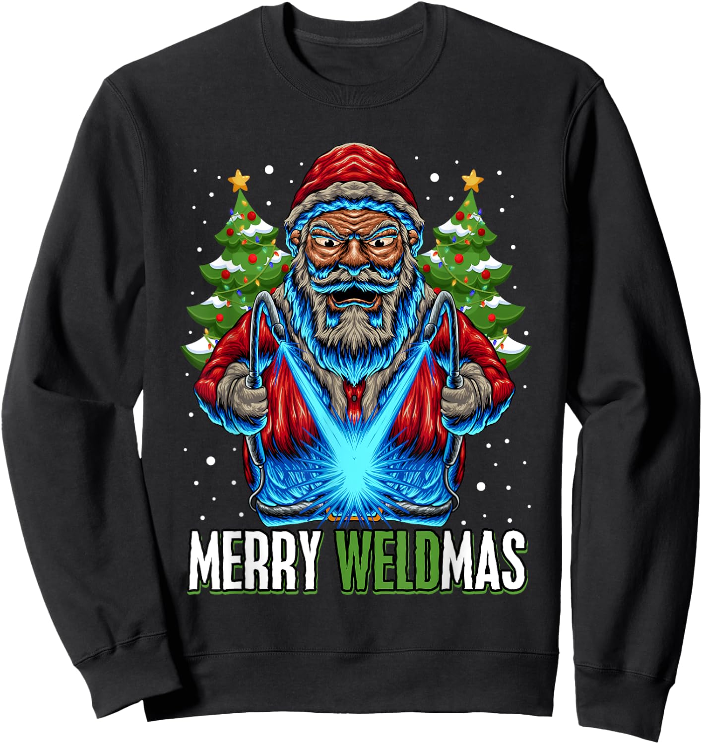 Merry Weldmas Welder Christmas Welding Worker Santa Sweatshirt - Sweatshirt | Black