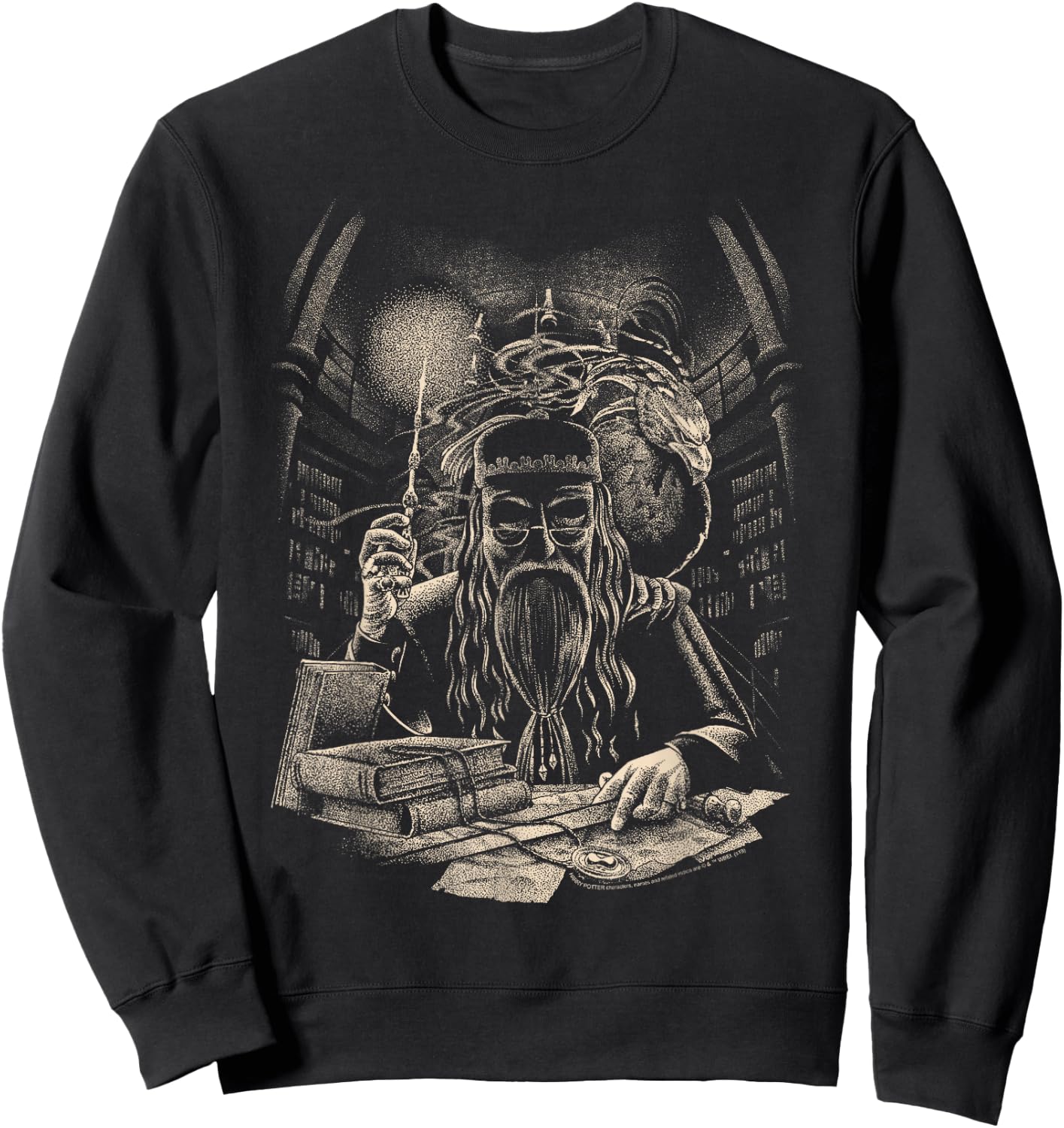 Harry Potter Dumbledore Vintage Sketched Portrait Sweatshirt - Sweatshirt | Black