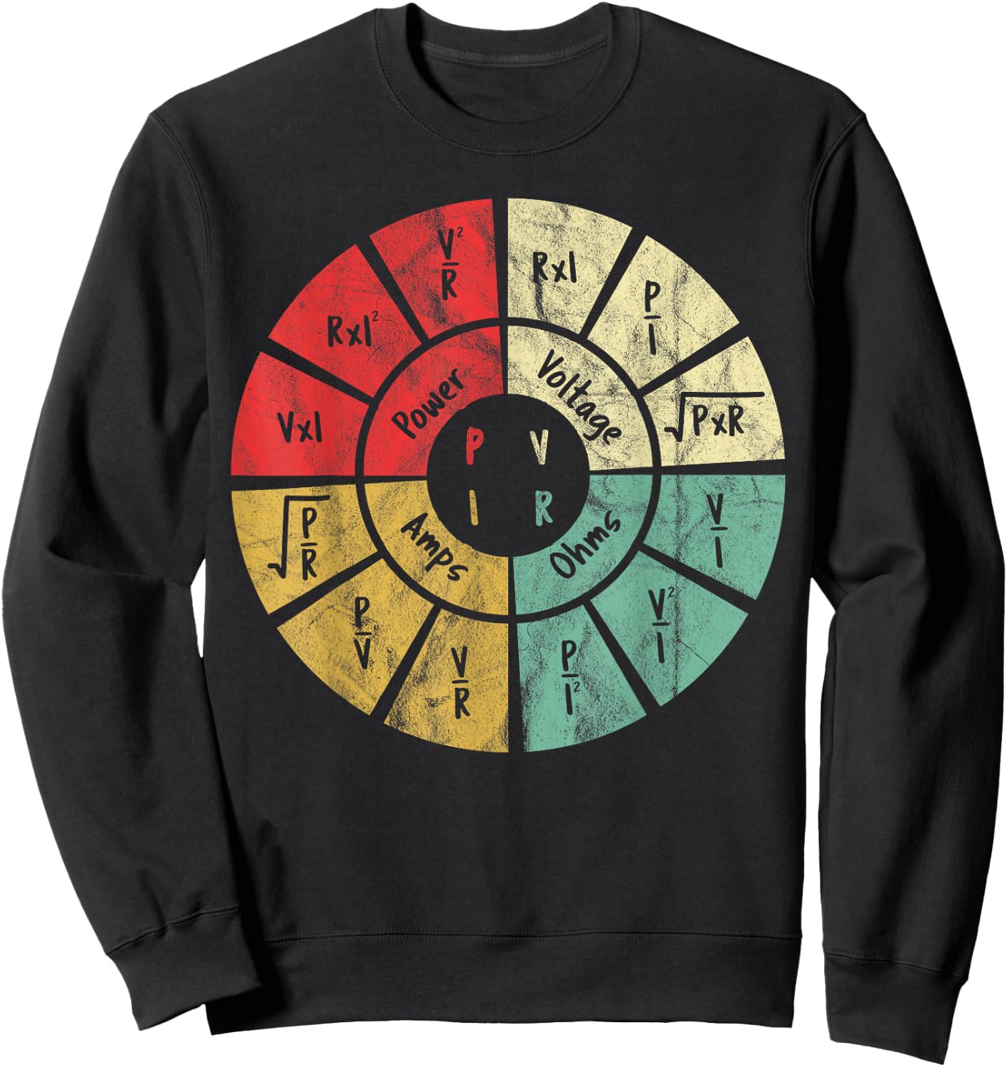 Vintage Ohms Law Diagram Electrical Electronics Engineer Sweatshirt - Sweatshirt | Black