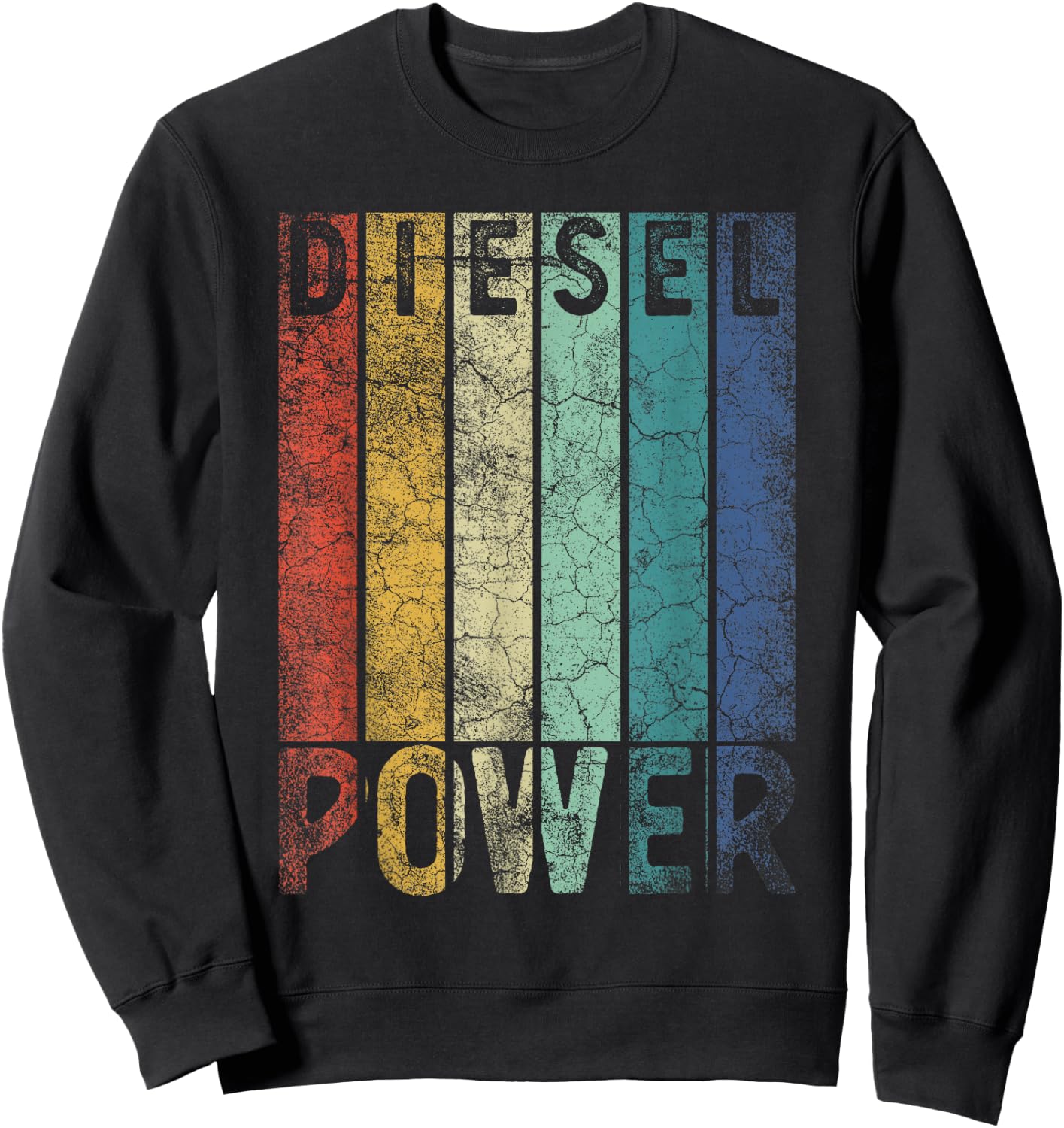 Vintage Diesel Power Funny Gift Car Mechanic Smoke Truck Sweatshirt - Sweatshirt | Black