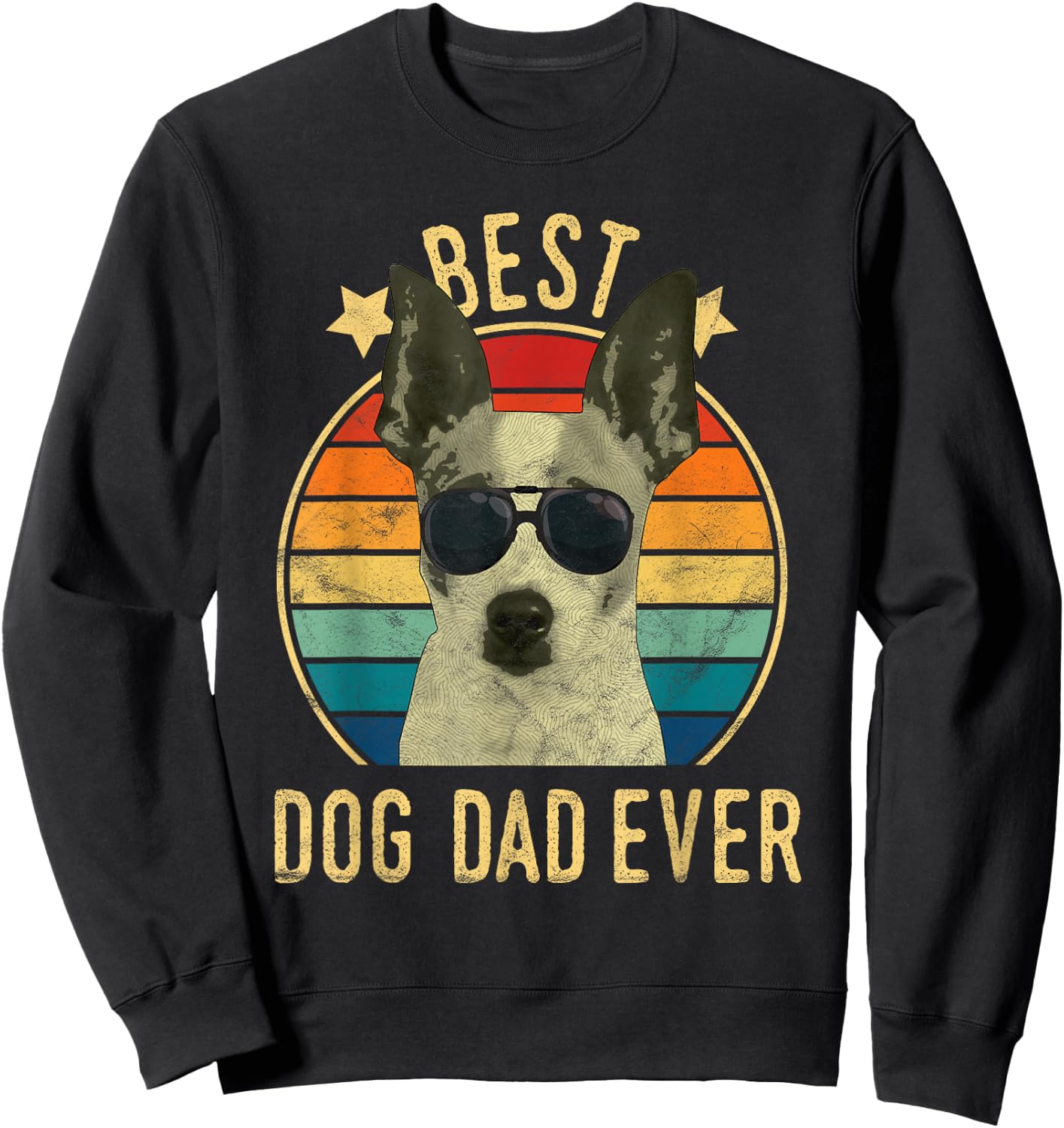 Best Dog Dad Ever Rat Terrier Father's Day Gift Sweatshirt - Sweatshirt | Black