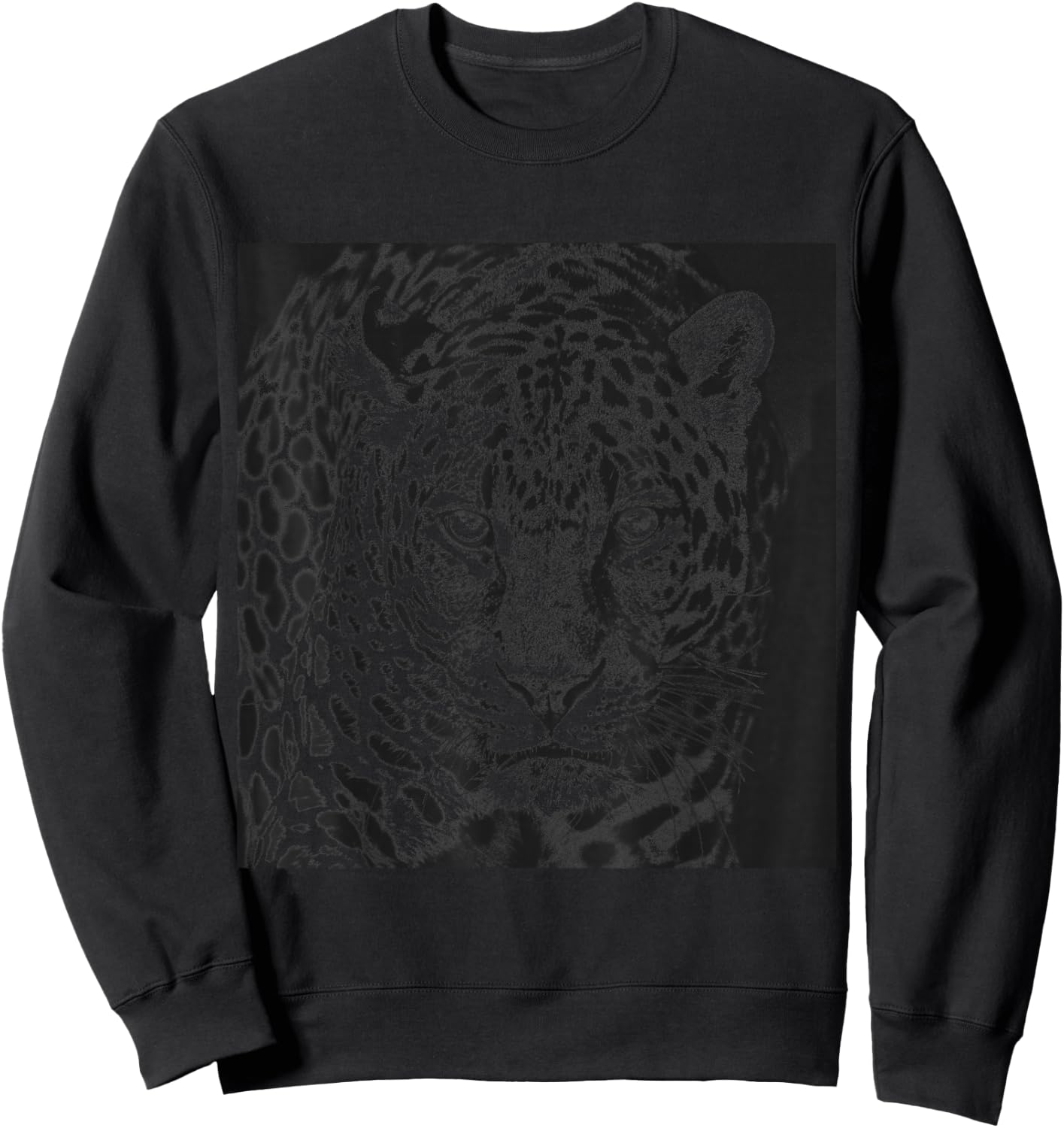 Snow Leopard Cheetah Jaguar Panther Cat Face Black Gift Sweatshirt - Sweatshirt | Black