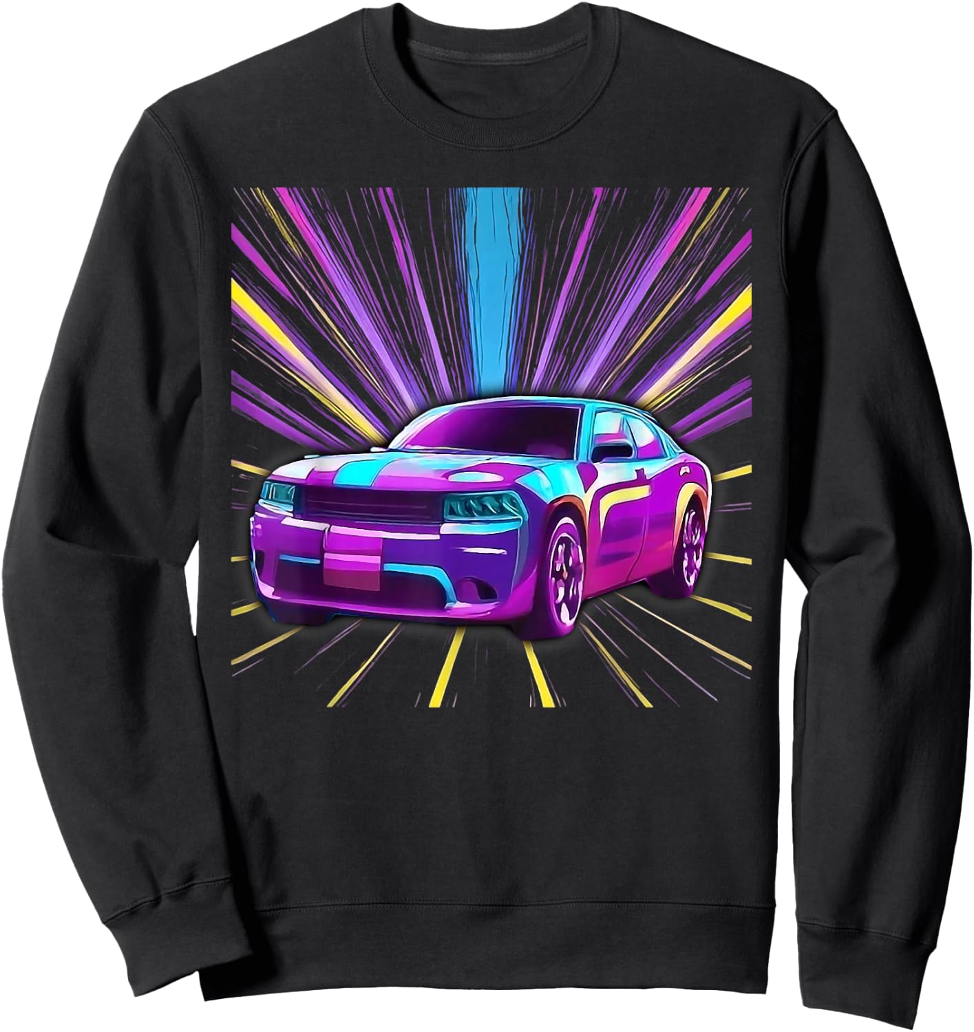 Cool Purple Muscle Car Exotic Race Sports Racing Graphic Sweatshirt - Sweatshirt | Black