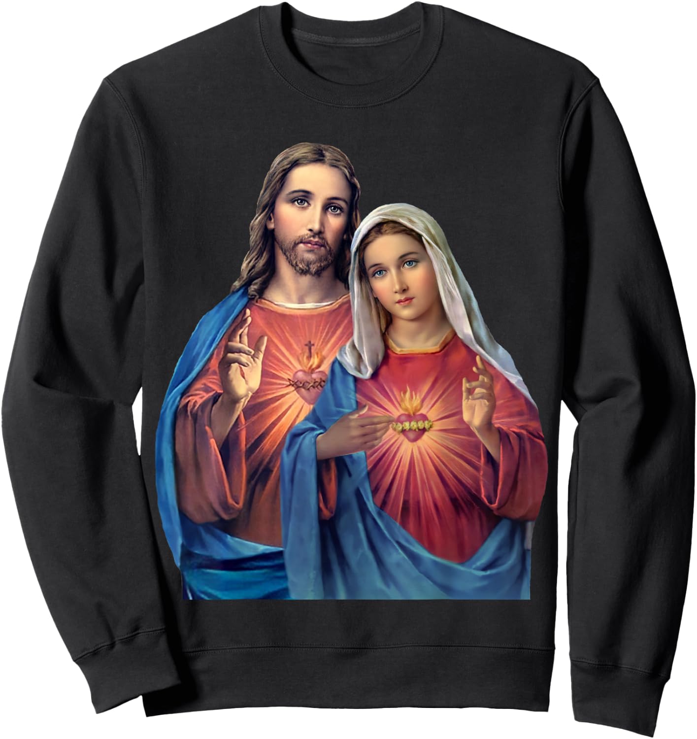 Hearts of Jesus and Mary very close together (Twin Hearts) Sweatshirt - Sweatshirt | Black