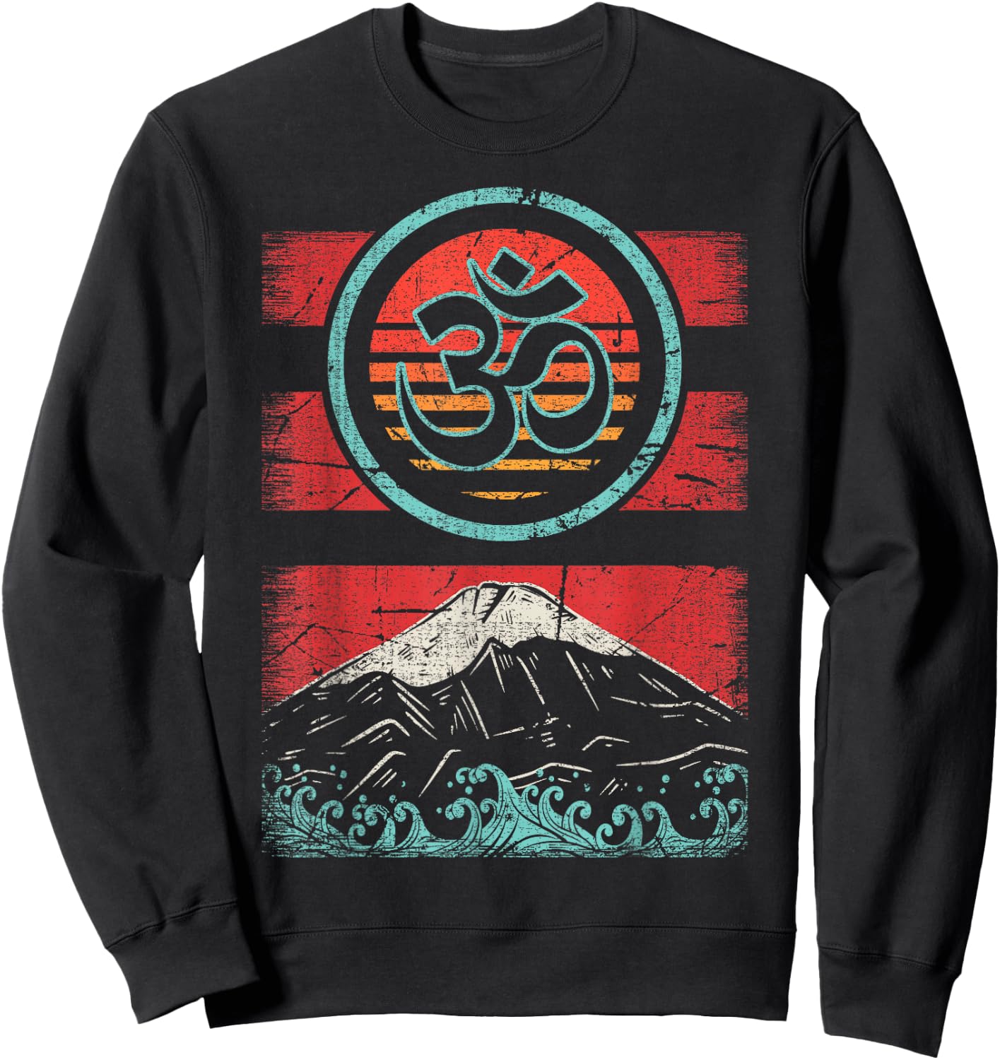 Om Ohm Symbol Retro Vintage 80s Style Meditation Yoga Gift Sweatshirt - Sweatshirt | Black