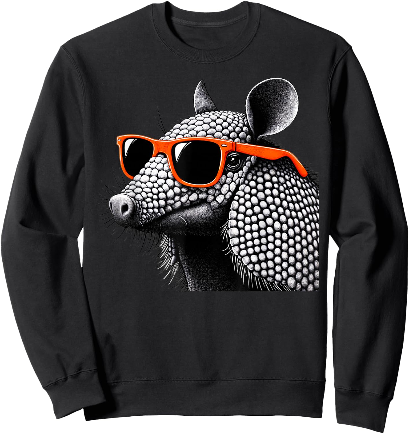 Cool Armadillo Wearing Sunglasses Graphic Art Sweatshirt - Sweatshirt | Black