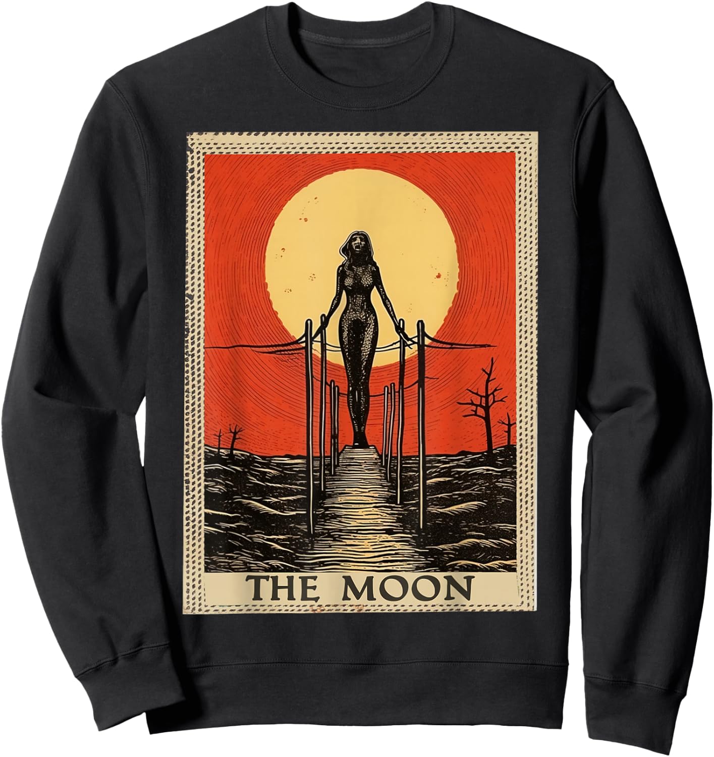 Classic Tarot Card The Moon Sweatshirt - Sweatshirt | Black