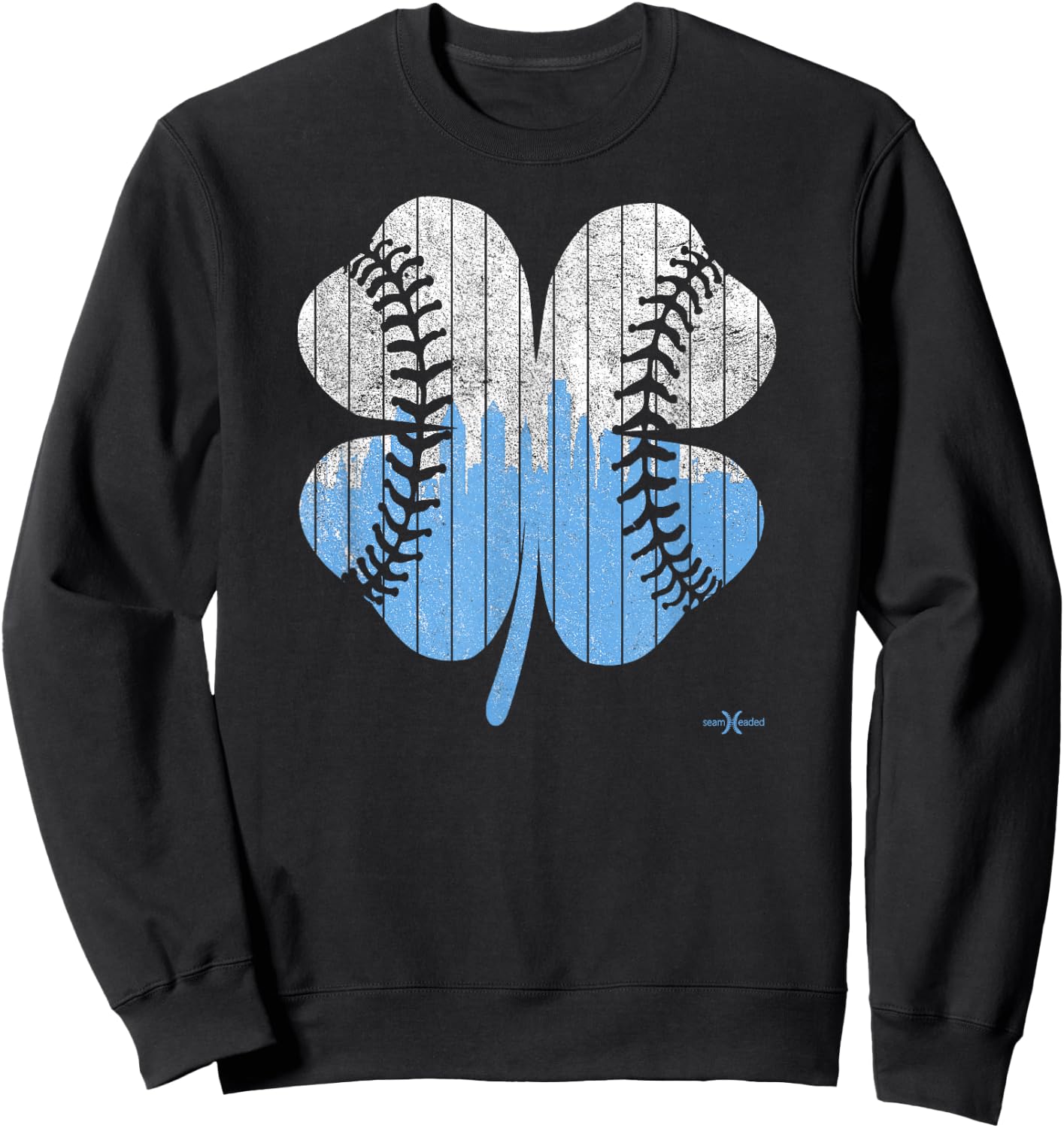 Classic Philadelphia Baseball Shamrock Sweatshirt - Sweatshirt | Black