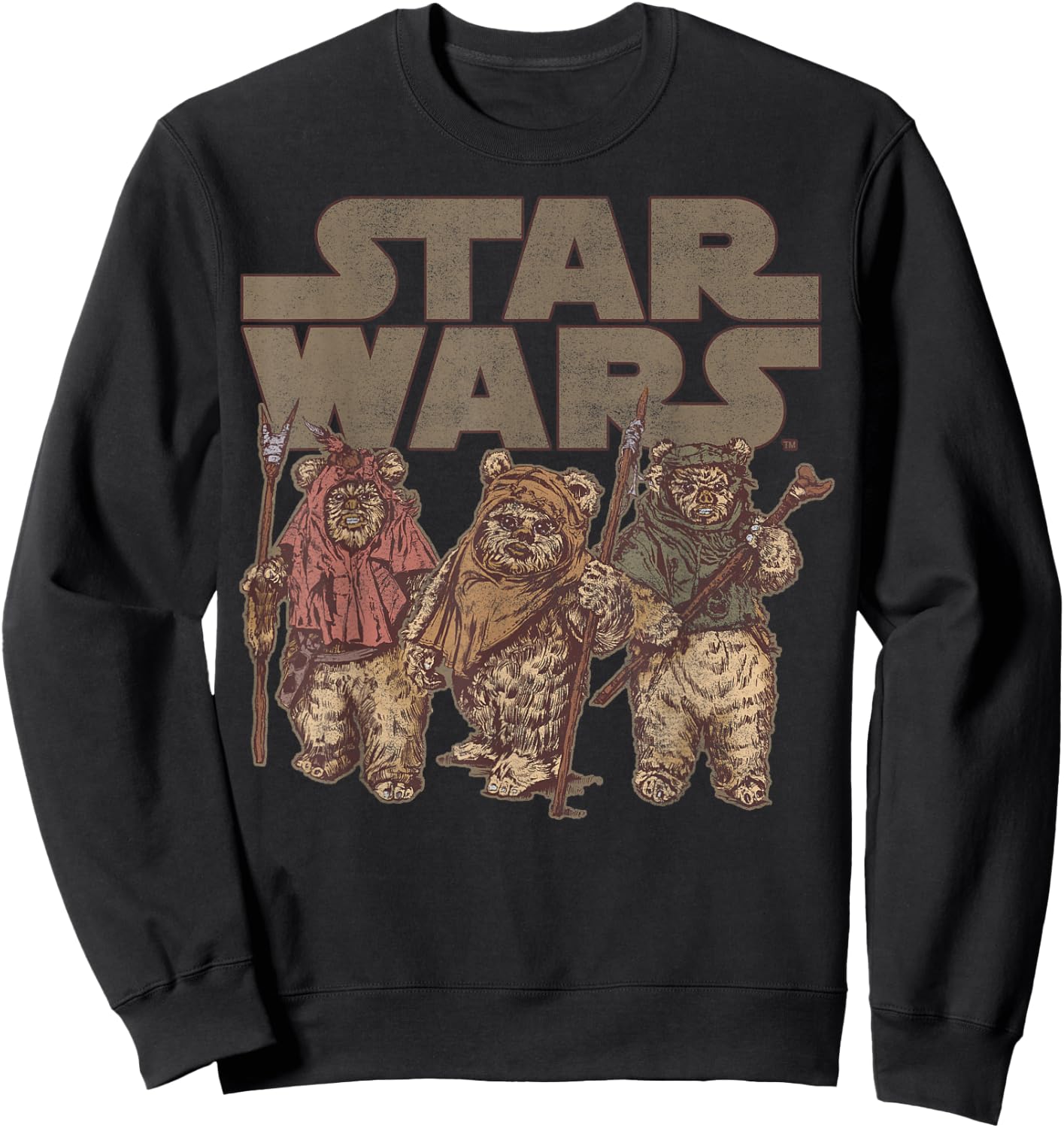 Star Wars Ewok Group Shot Logo Sweatshirt - Sweatshirt | Black