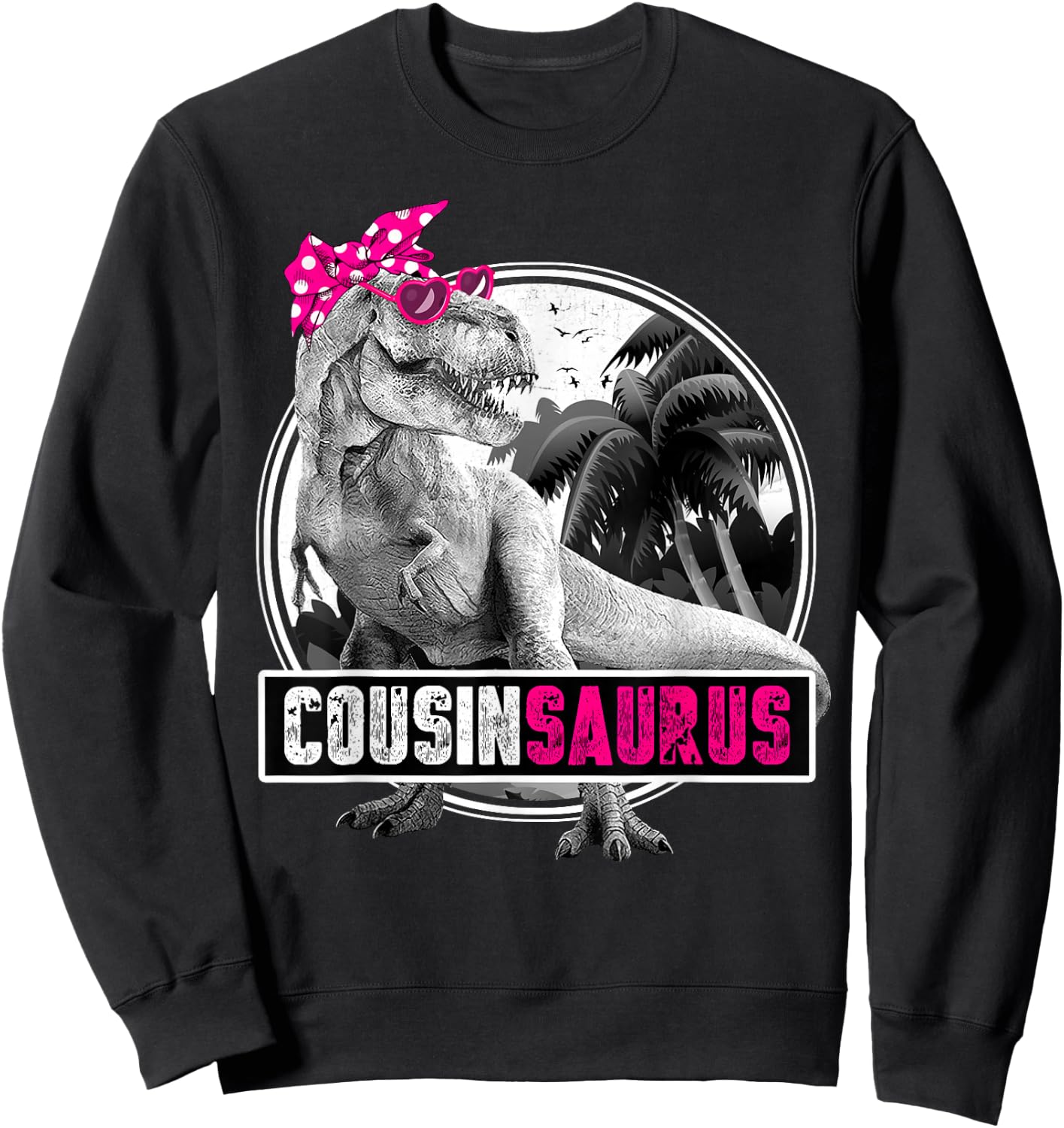 Dinosaur Family Dinosaurier - Women, Dinosaur Fans - Black - - Short Sleeve - Small - Classic Fit - Cotton 60%, Polyester 40% Sweatshirt - Sweatshirt | Black