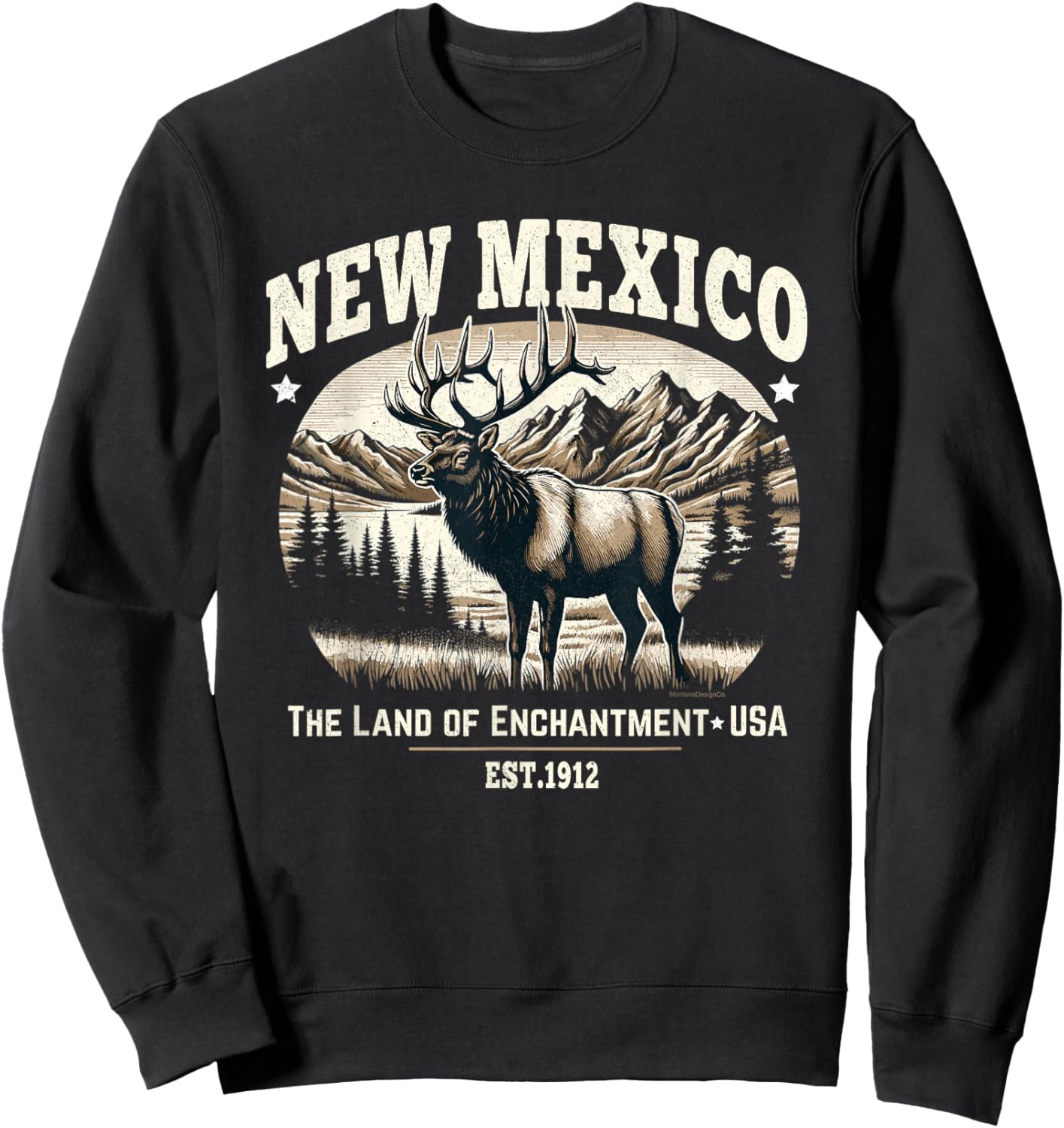 New Mexico Rocky Mountain Elk, Land of Enchantment Sweatshirt - Sweatshirt | Black