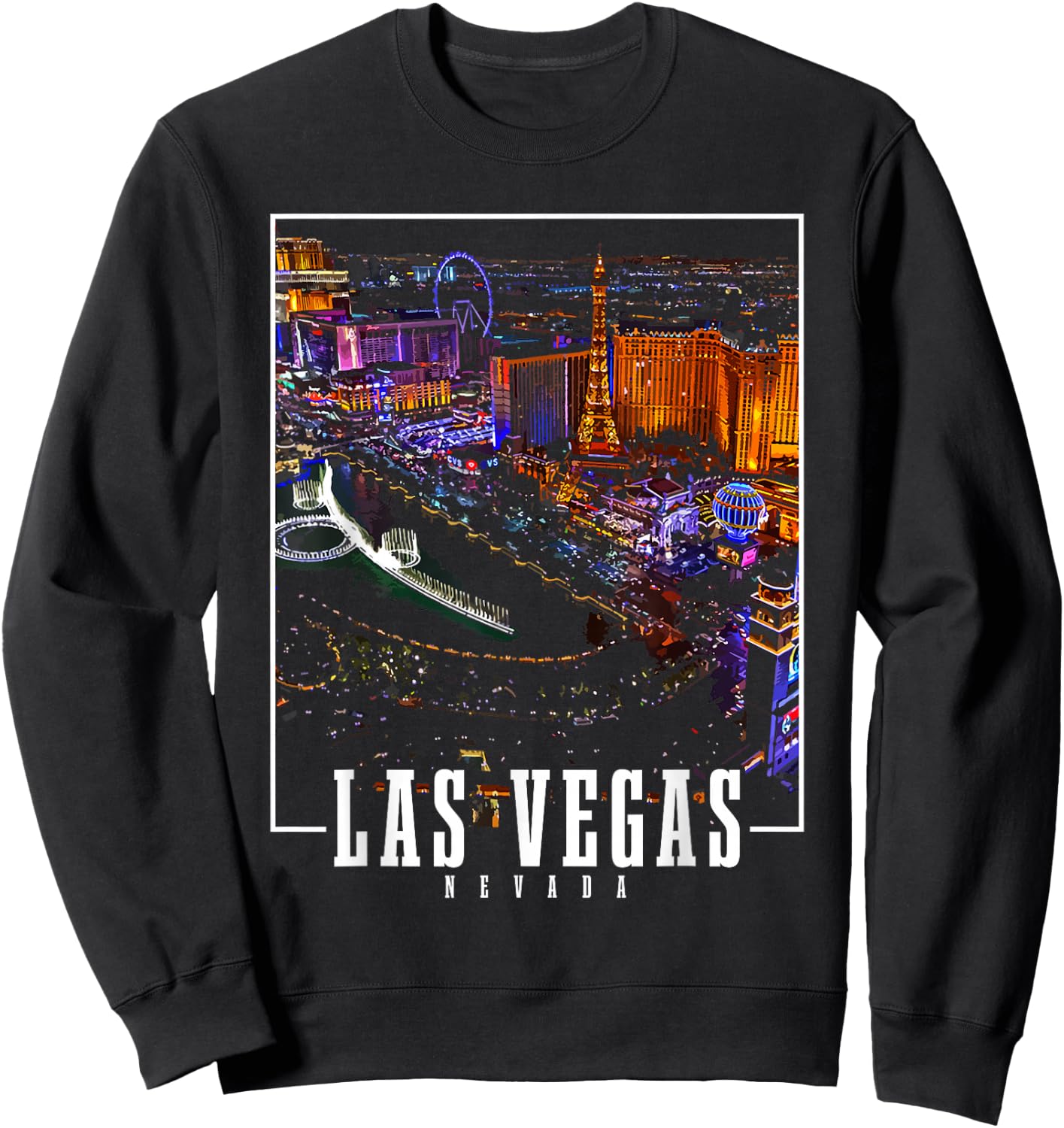 Las Vegas Nevada Skyline USA Souvenir Sweatshirt - Sweatshirt | Black