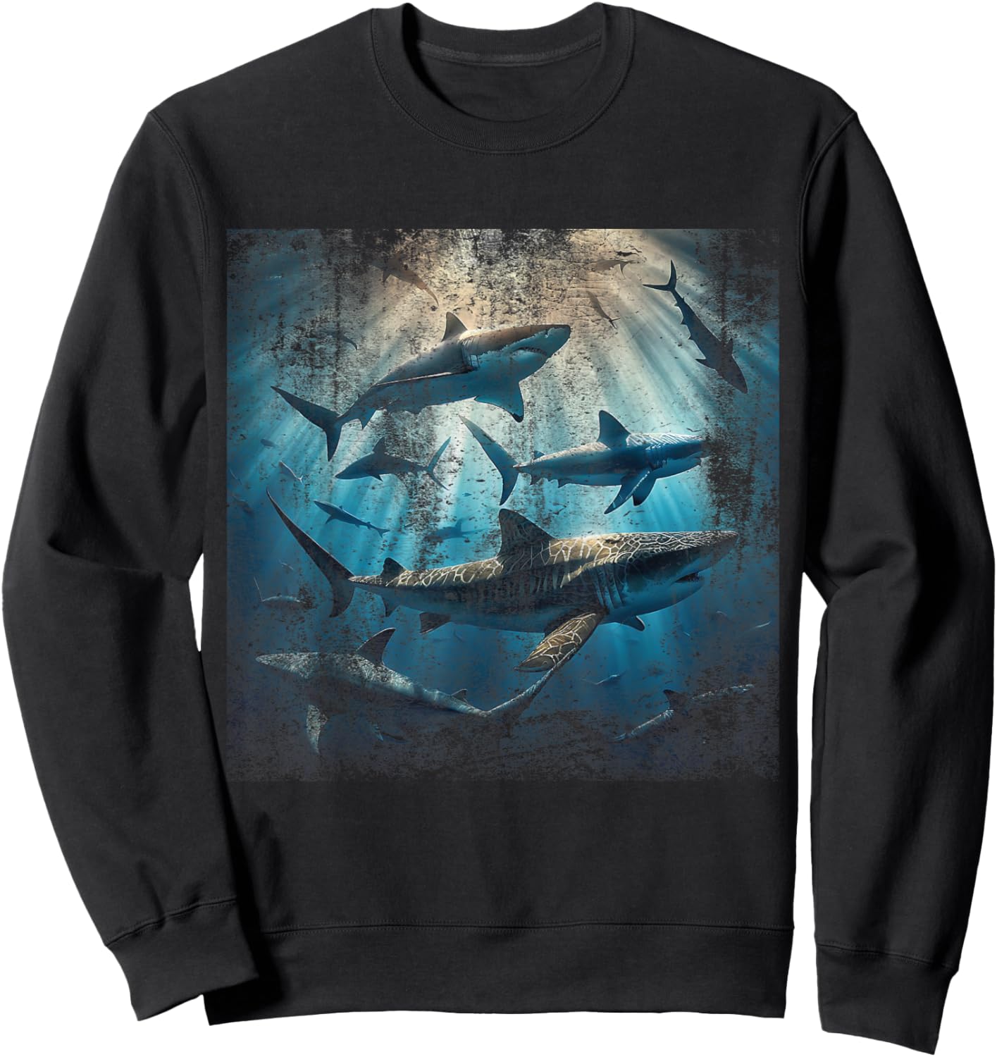 Vintage Shark Lover Week Cool Sharks Ocean Animal Lover Sweatshirt - Sweatshirt | Black