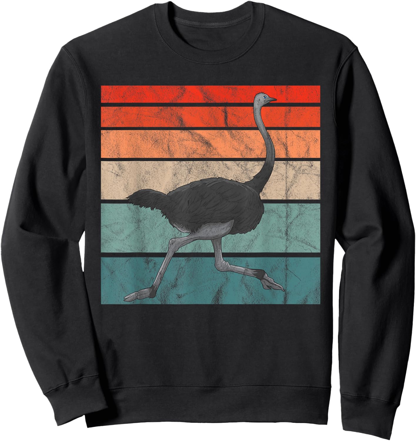 Vintage Ostrich Bird Retro Africa Sweatshirt - Sweatshirt | Black