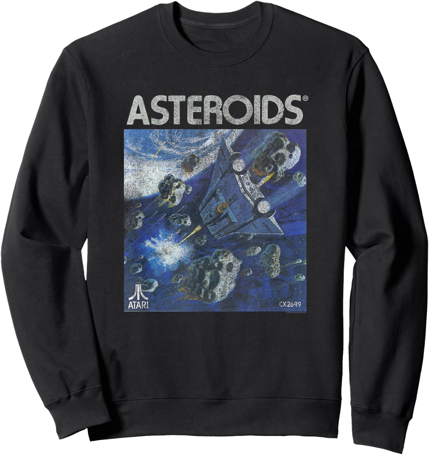 Atari Asteroids Box Art Vintage Retro Video Game Sweatshirt - Sweatshirt | Black