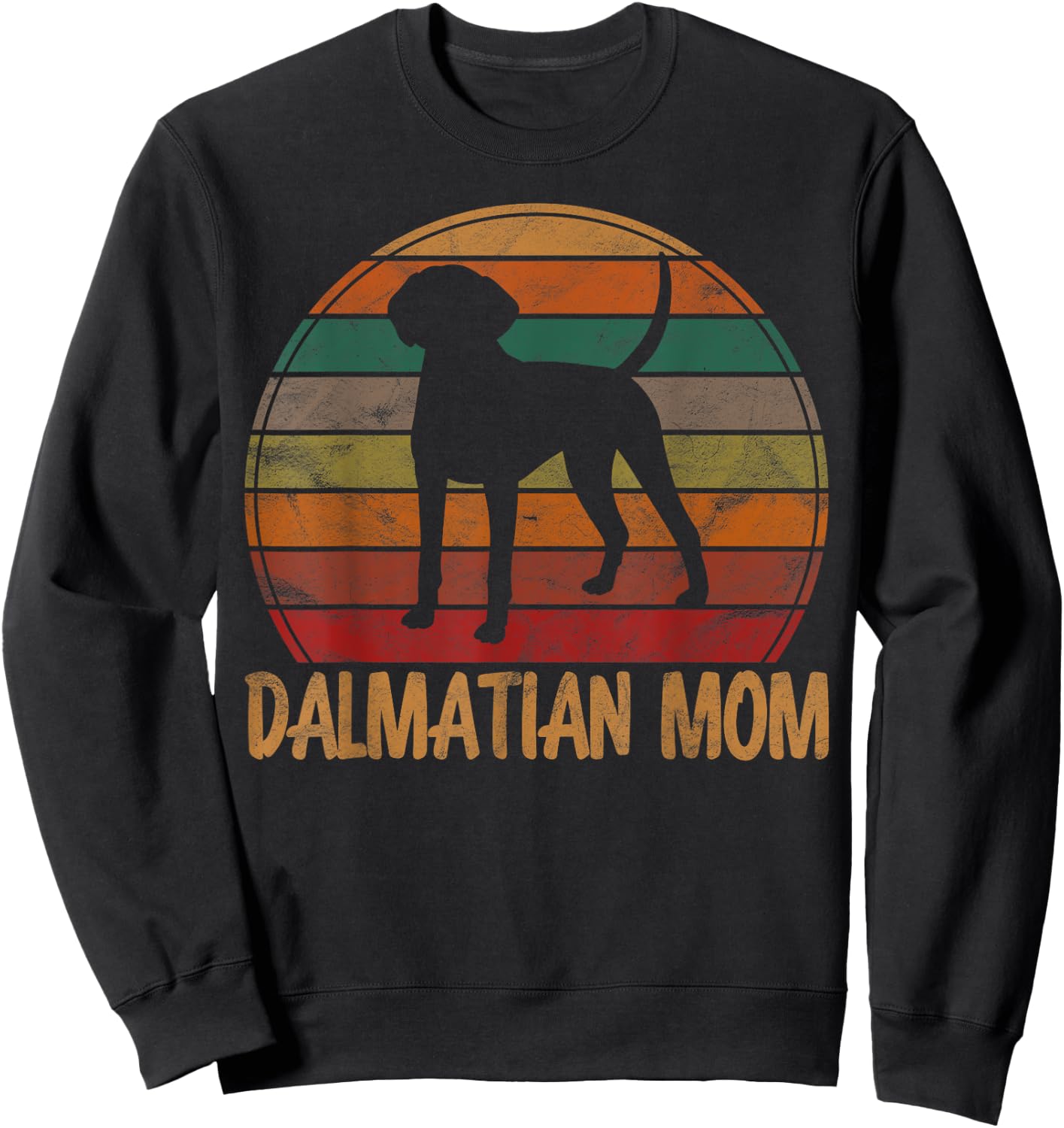 Retro Dalmatian Mom Gift Firehouse Dog Owner Mother Pet Mama Women Girls Kids Sweatshirt - Sweatshirt | Black