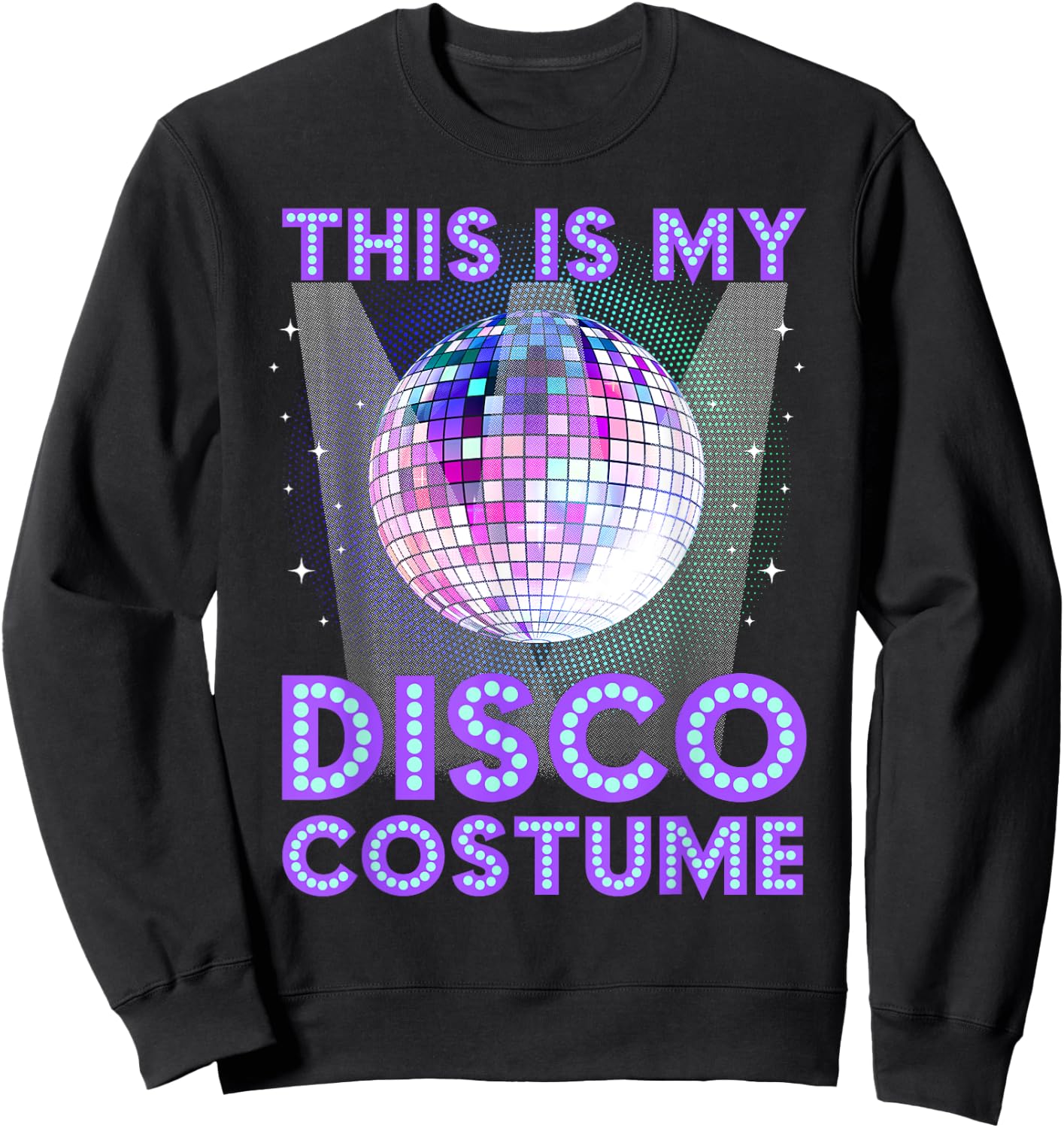 Disco Costume Art Women 70s 80s Party Disco Lover Sweatshirt - Sweatshirt | Black