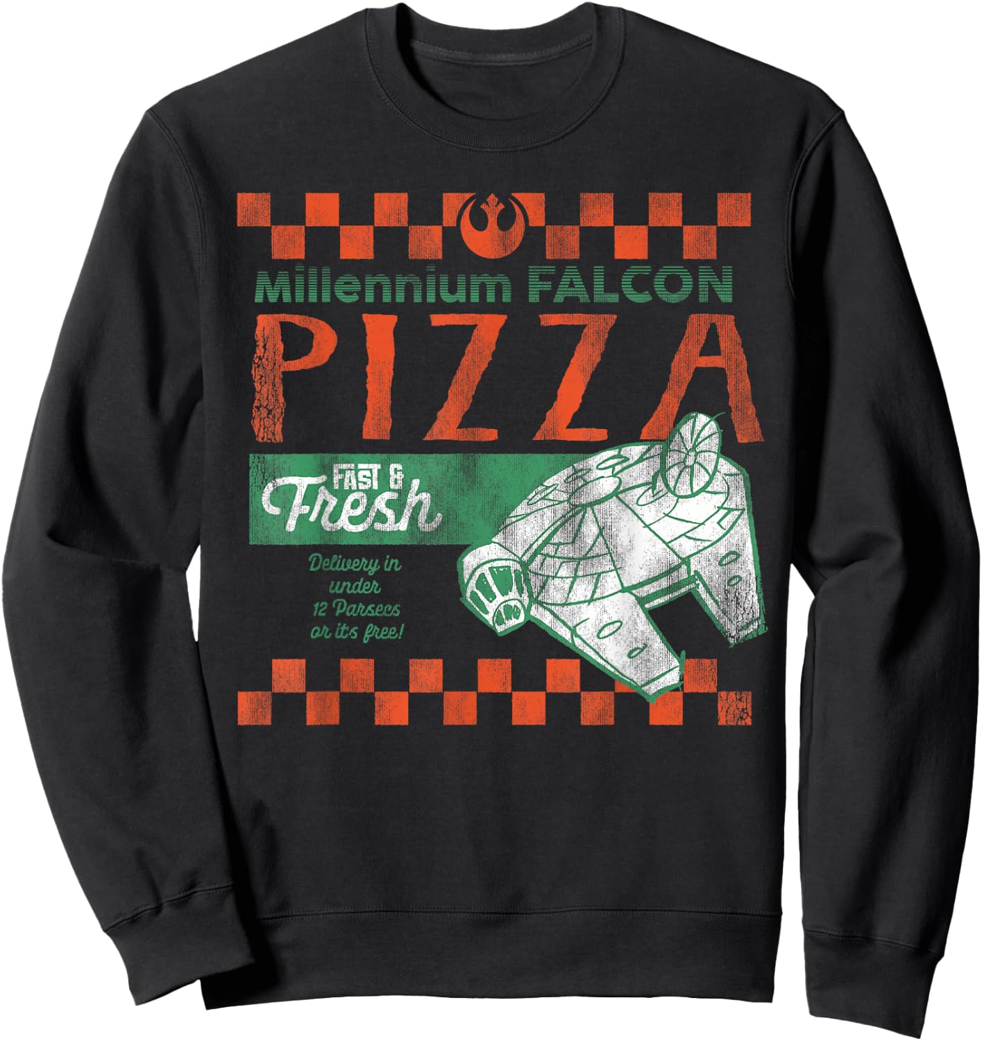 Star Wars Millennium Falcon Pizza Fast & Fresh Sweatshirt - Sweatshirt | Black