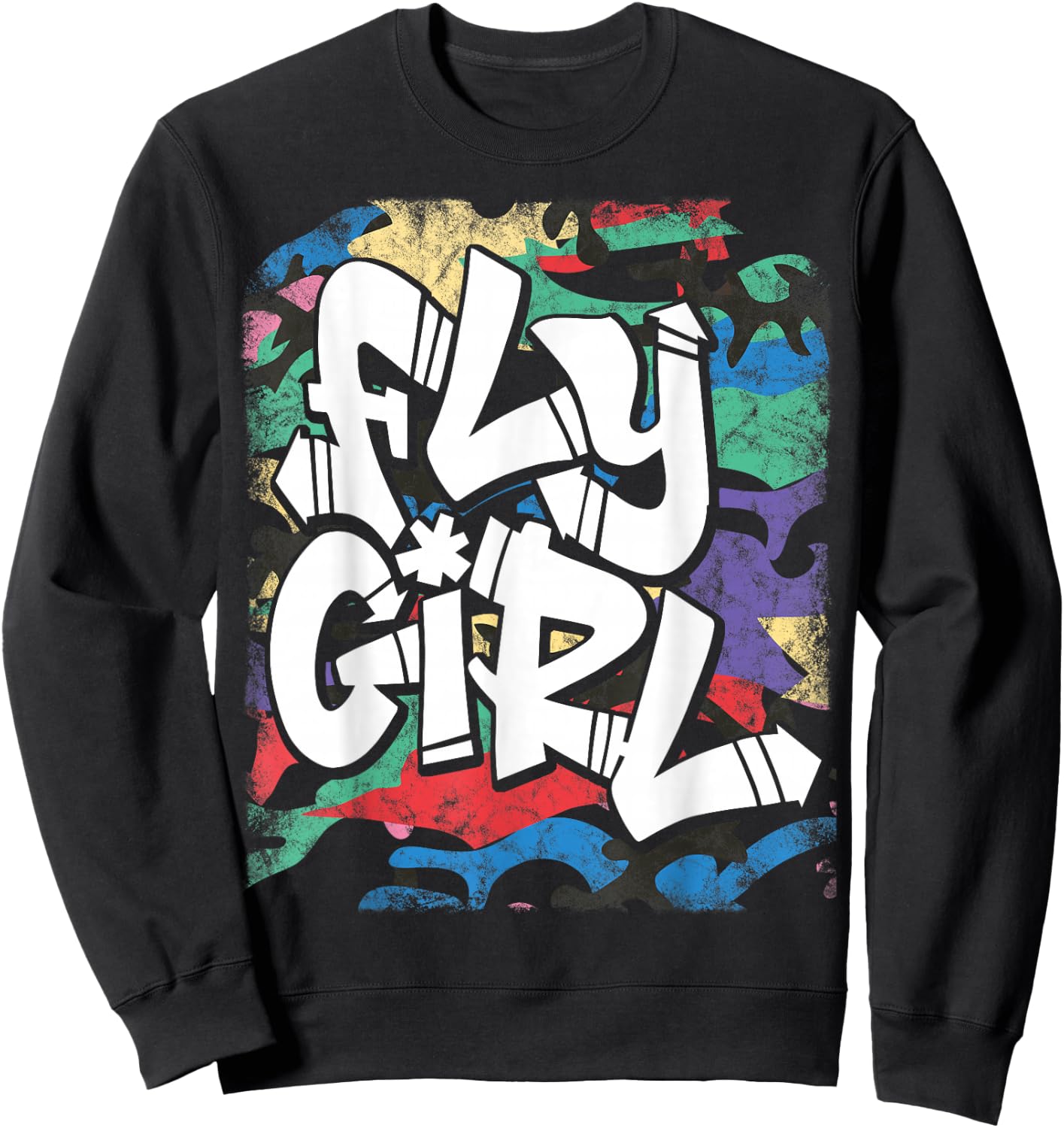 Fly Girl 80s 90s Old School B-Girl Hip Hop Sweatshirt - Sweatshirt | Black