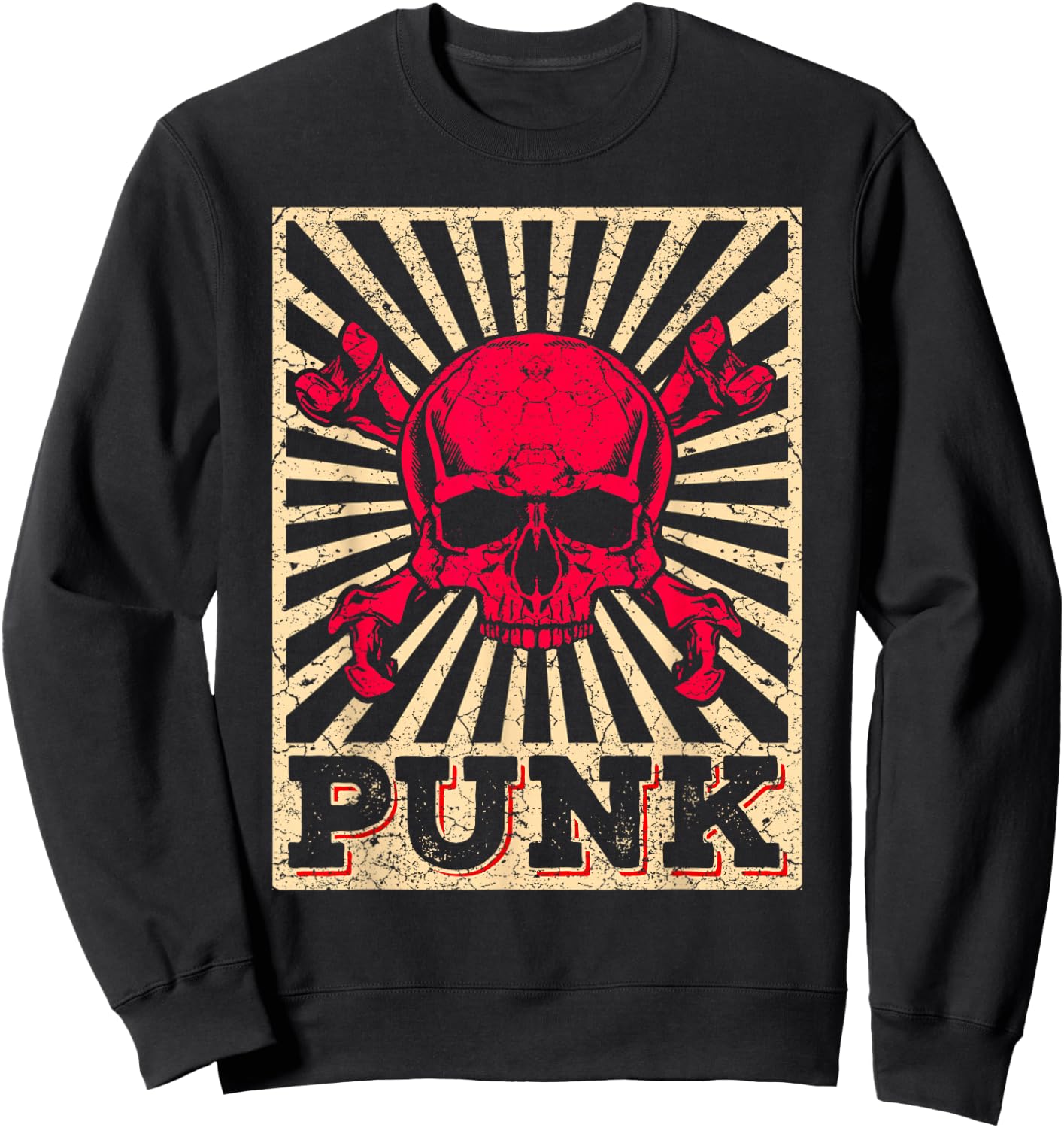 Punk Music Retro Punk Rock Concert Gift Sweatshirt - Sweatshirt | Black
