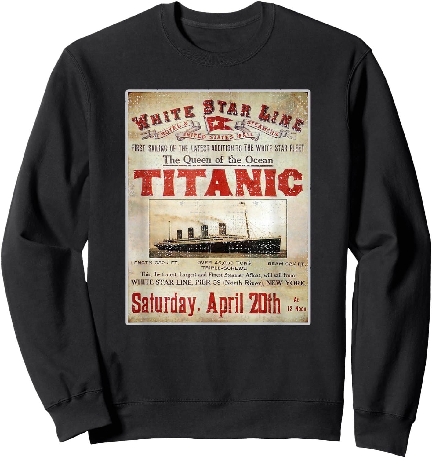 Vintage Titanic Swim Team 1912 Gifts Swimming Cruise Lovers Sweatshirt - Sweatshirt | Black