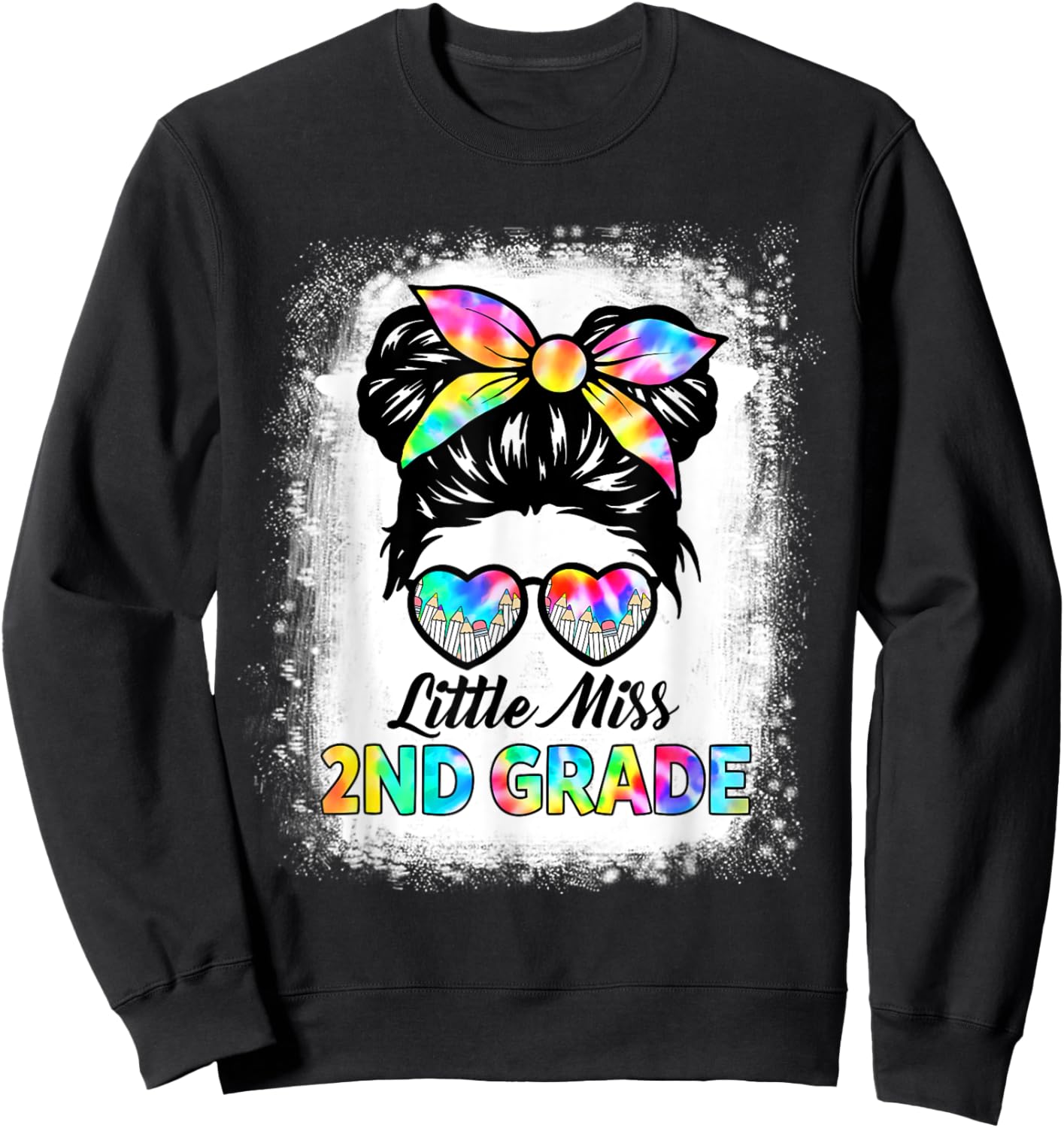 Girls Second Grade Back To School Cute Little Miss 2nd Grade Sweatshirt - Sweatshirt | Black