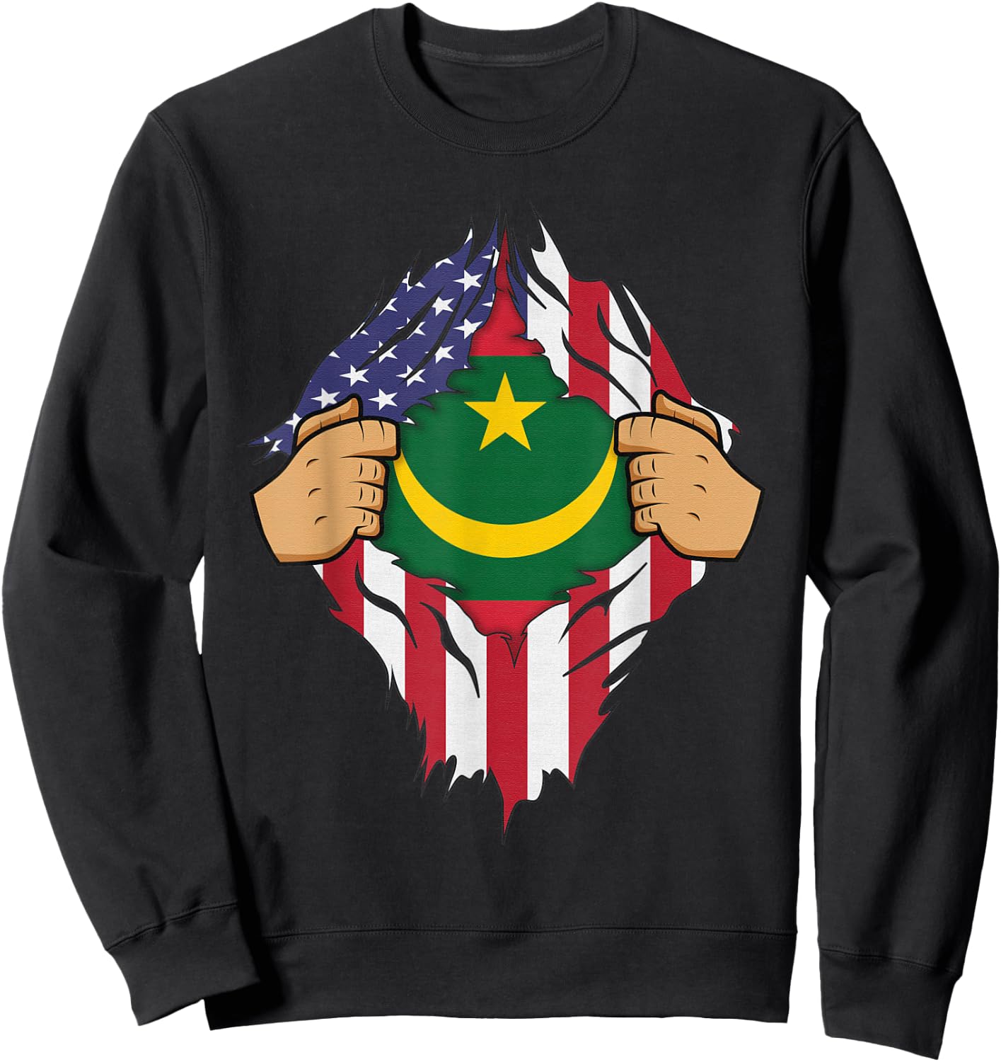 MAURITANIAN FLAG MAURITANIA Men Women Kids Gift Sweatshirt - Sweatshirt | Black