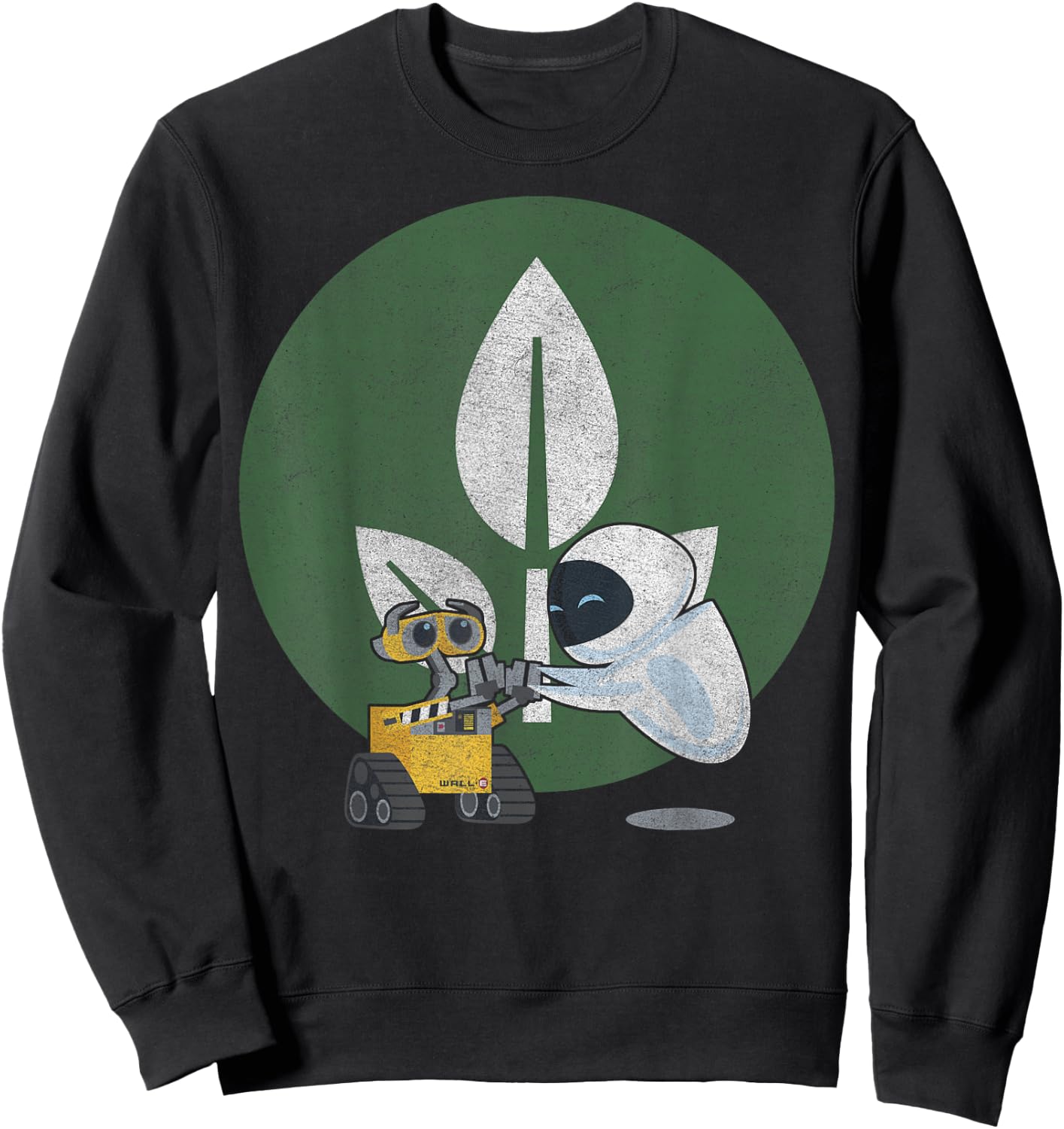 Disney Pixar Wall-E & Eve Leaf Logo Sweatshirt - Sweatshirt | Black