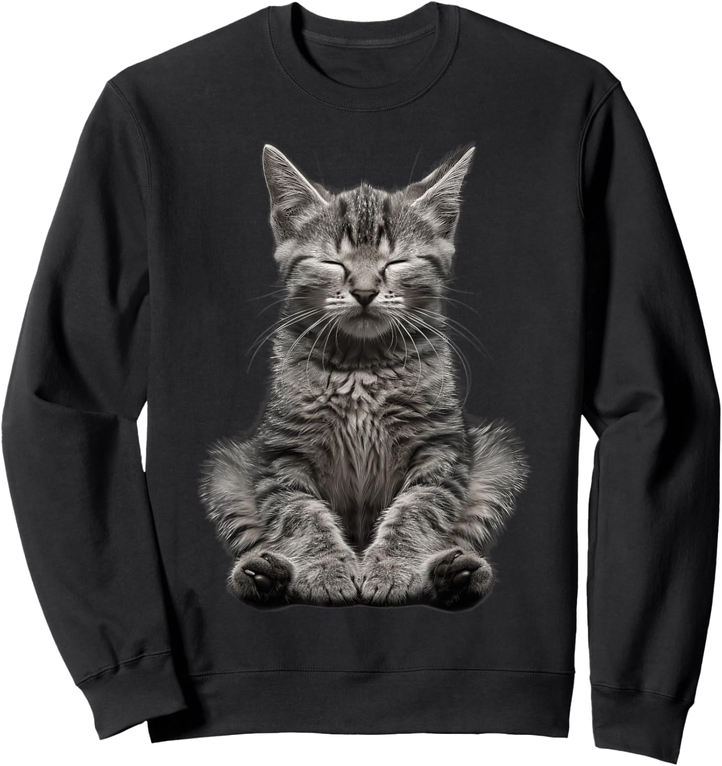 Cat Yoga Sweatshirt - Sweatshirt | Black