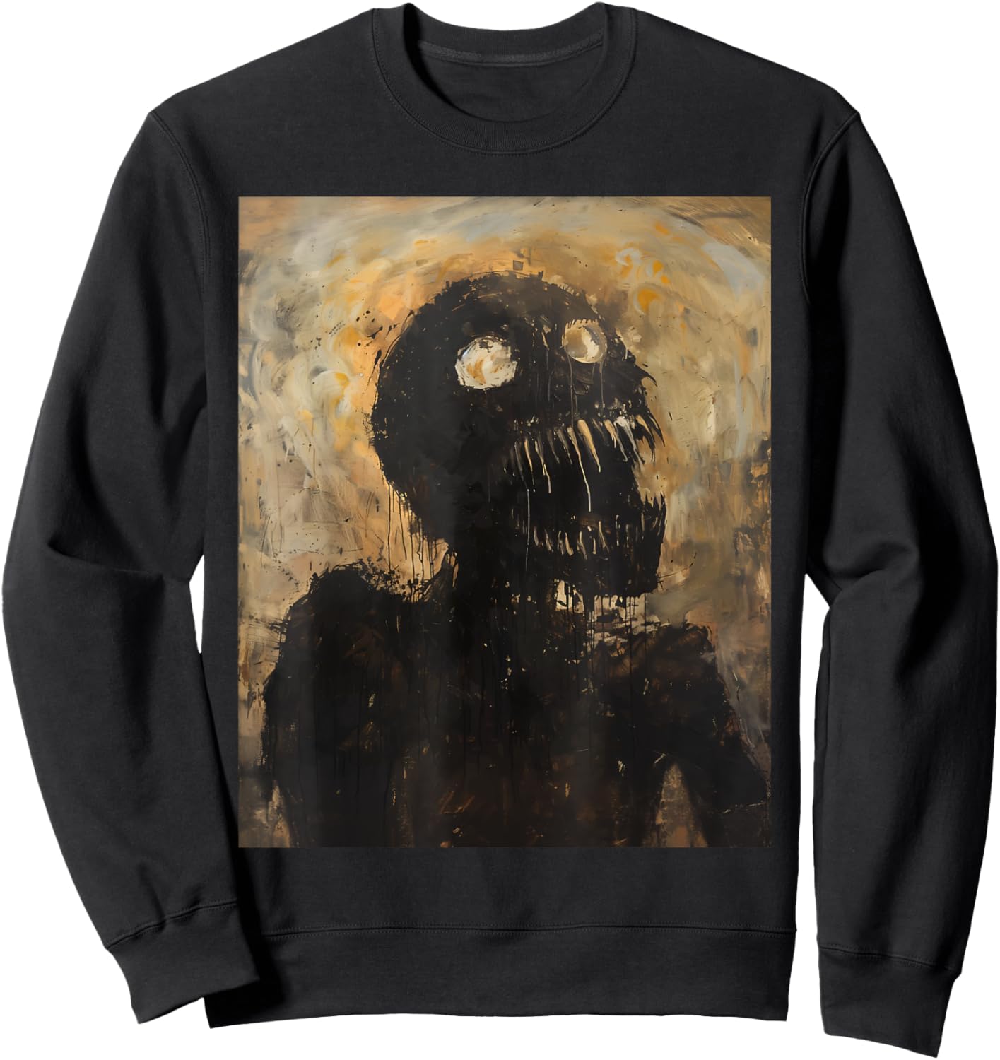 Horror Monster Art Evil Demon Skeleton Goth Zombie Creature Sweatshirt - Sweatshirt | Black