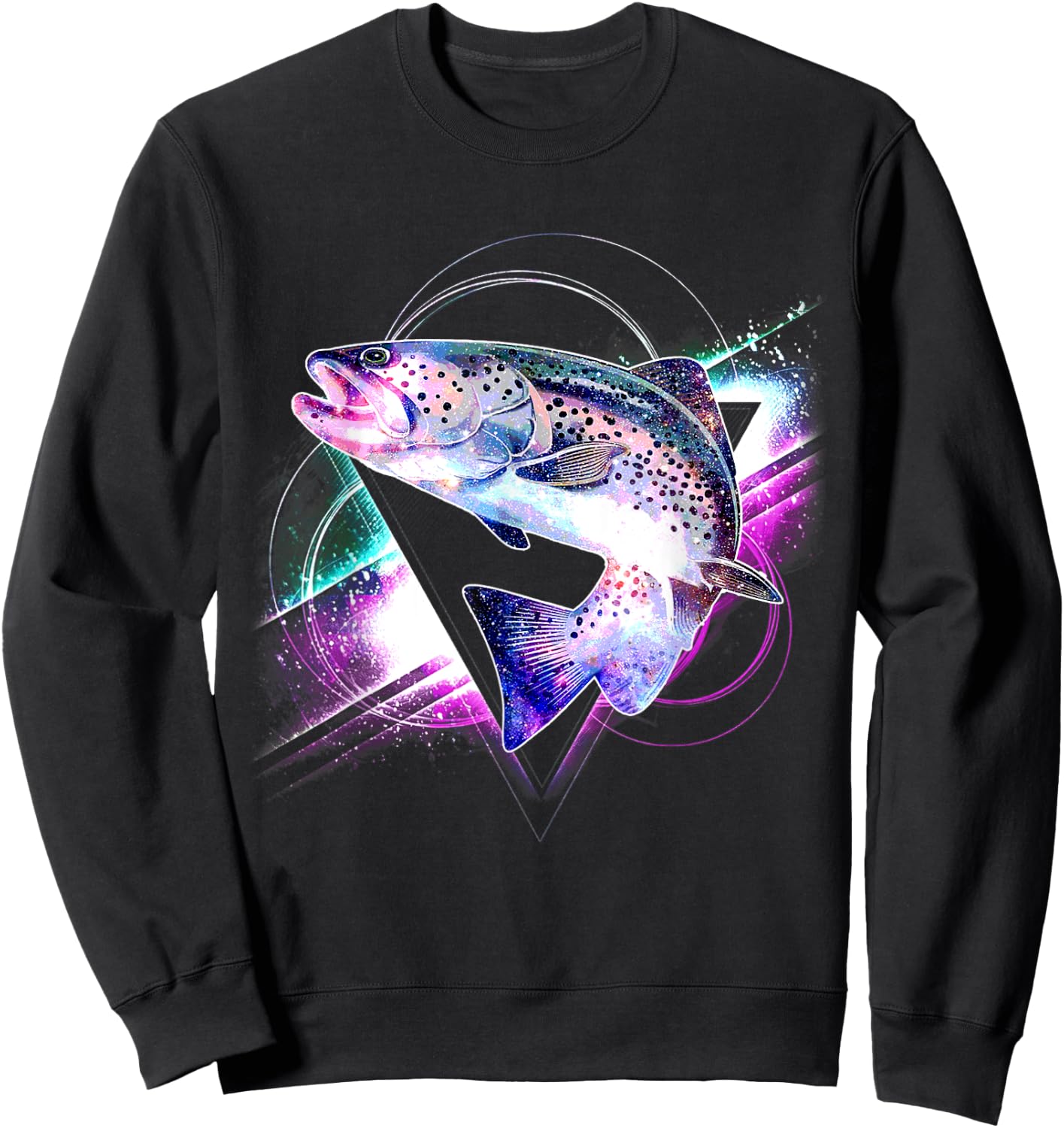 Aesthetic Galaxy Trout Sweatshirt - Sweatshirt | Black
