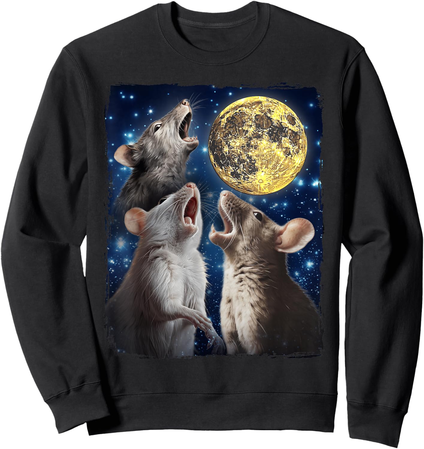 Rat Howling at Moon Sweatshirt - Sweatshirt | Black