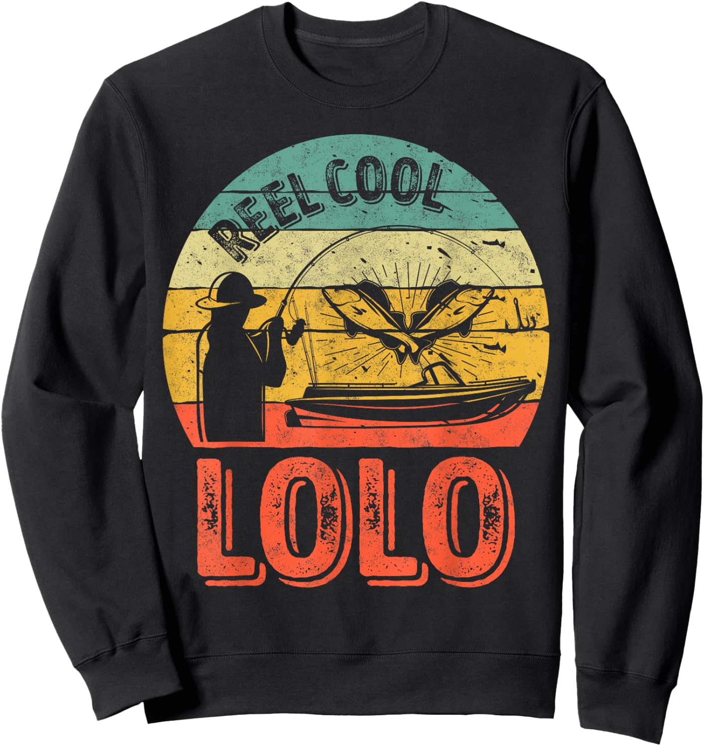 Reel Cool Lolo Shirt Fisherman Christmas Gift Father's Day Sweatshirt - Sweatshirt | Black
