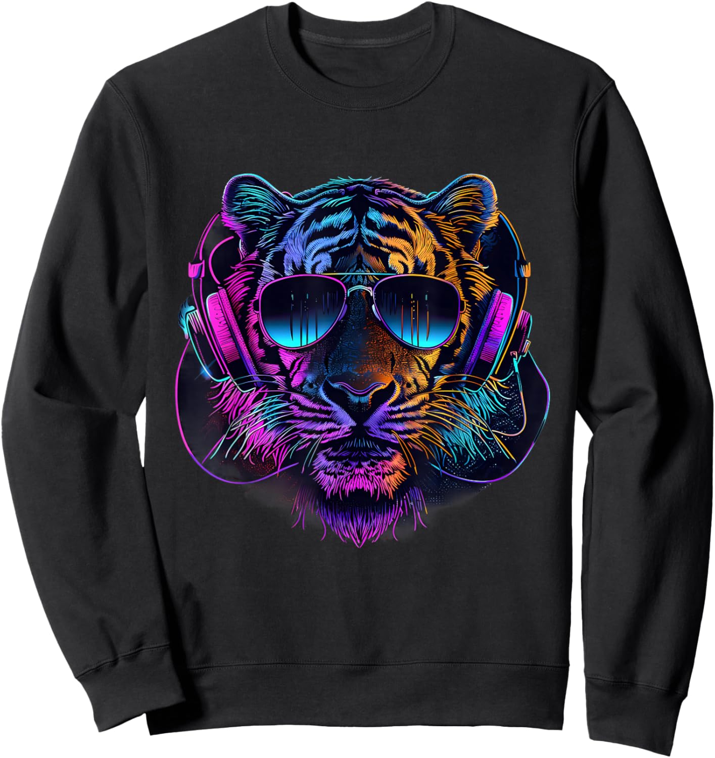 DJ Tiger House Music Headphones Music Producer Beatmaker Sweatshirt - Sweatshirt | Black